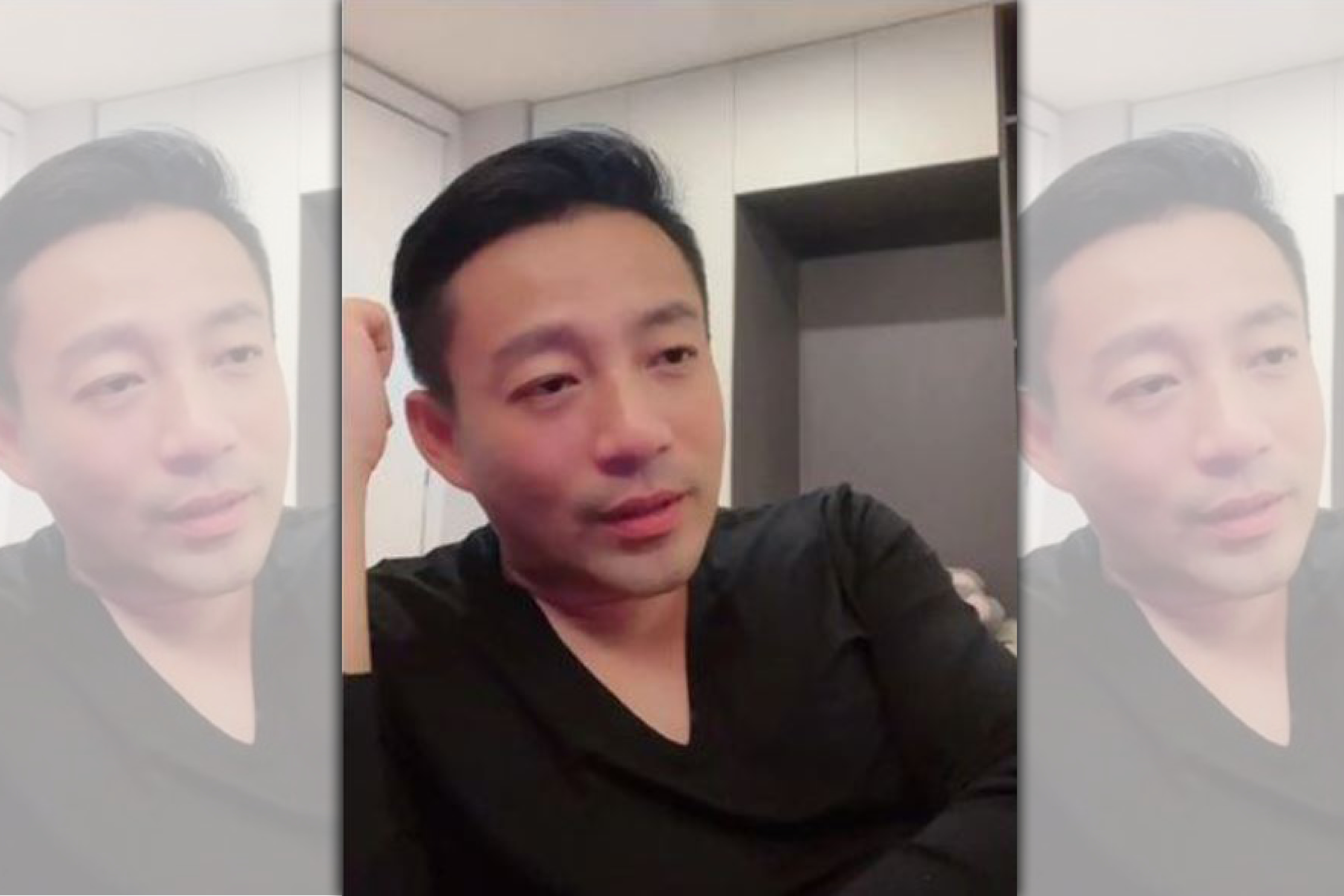 汪小菲17日凌晨在抖音開直播開直播，吸引2萬多人觀看。（翻攝自抖音）