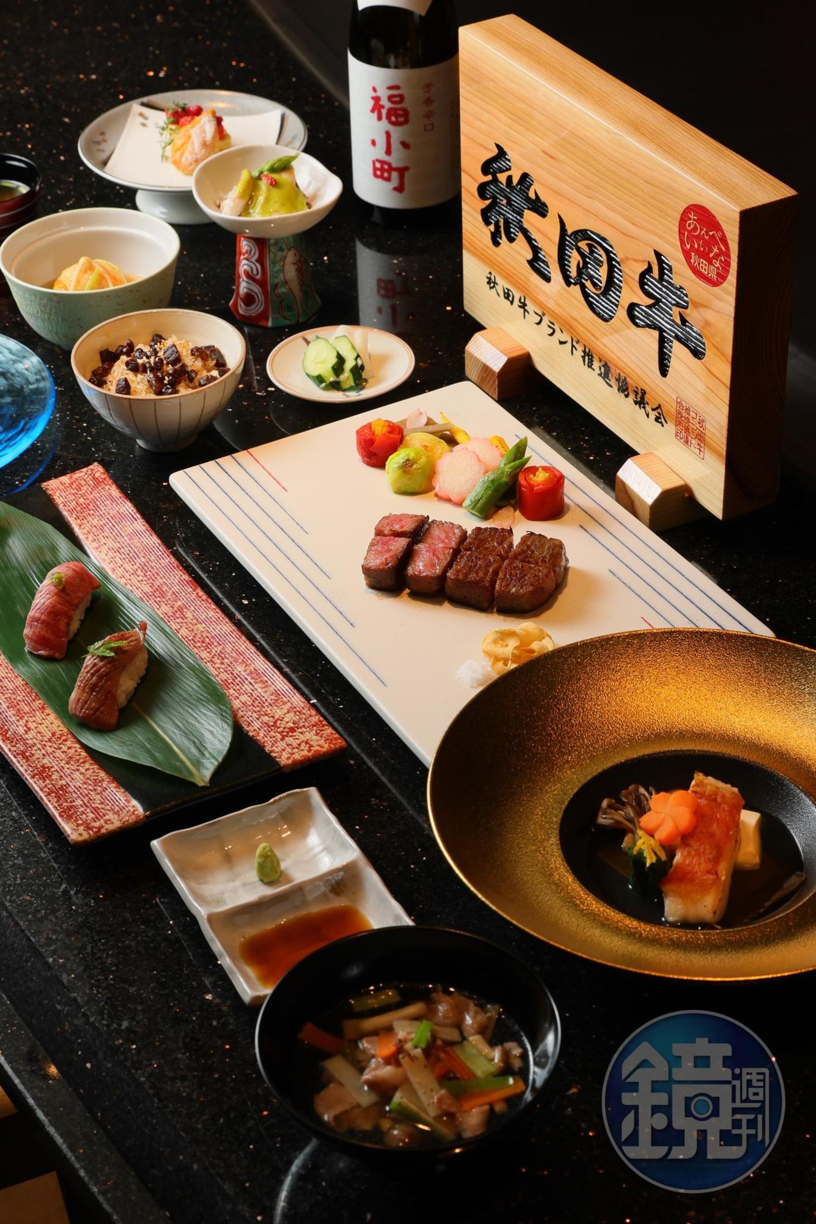 HAYASE新推出鐵板燒午間套餐。（3500元／份，碗物跟壽司需另外加價）