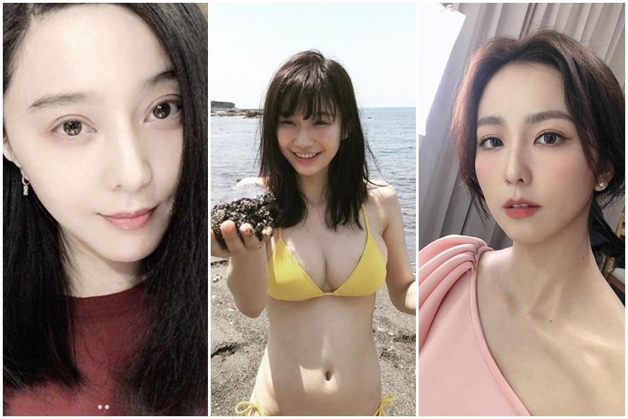 范冰冰（左起）、小倉優香、周曉涵曾主動追愛，但最後結局有悲有喜。（翻攝IG）