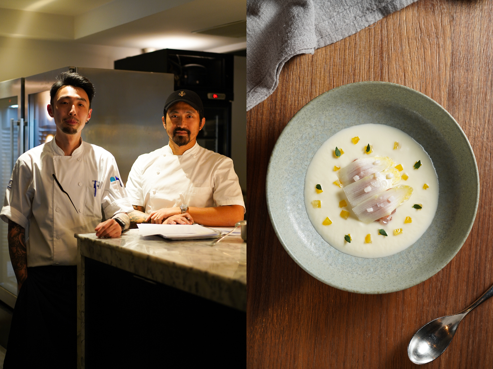 名廚林明健（Kin）主持經營的法式餐廳「Chou Chou」，近期加入曾於時髦日料餐廳歷練的新主廚加入，為法式fine dining路線增添日式氣質。