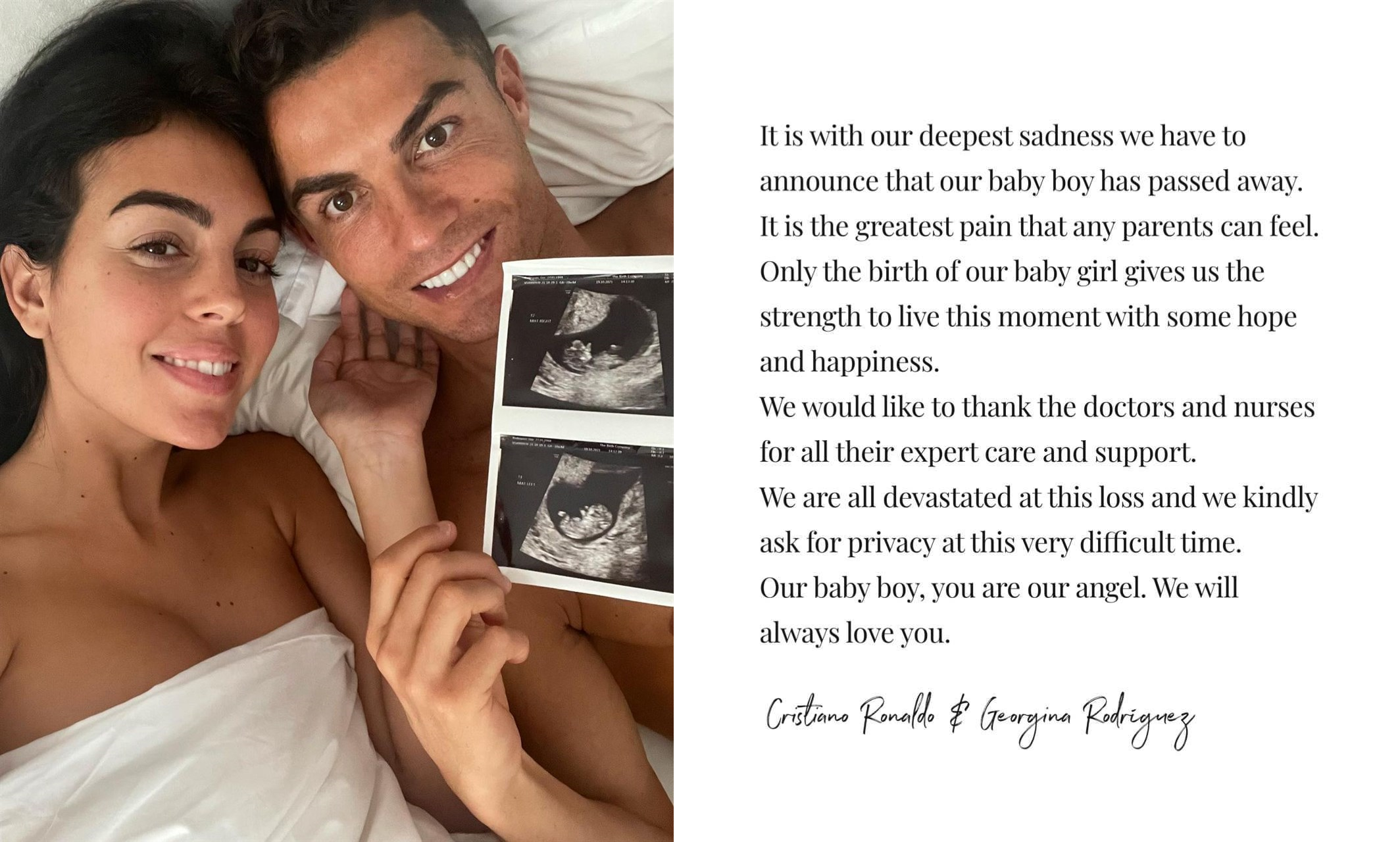 C羅去年和女友一起宣布懷上雙胞胎，沒想到今卻傳出其中一個兒子不幸夭折。（翻攝自C羅Instagram）