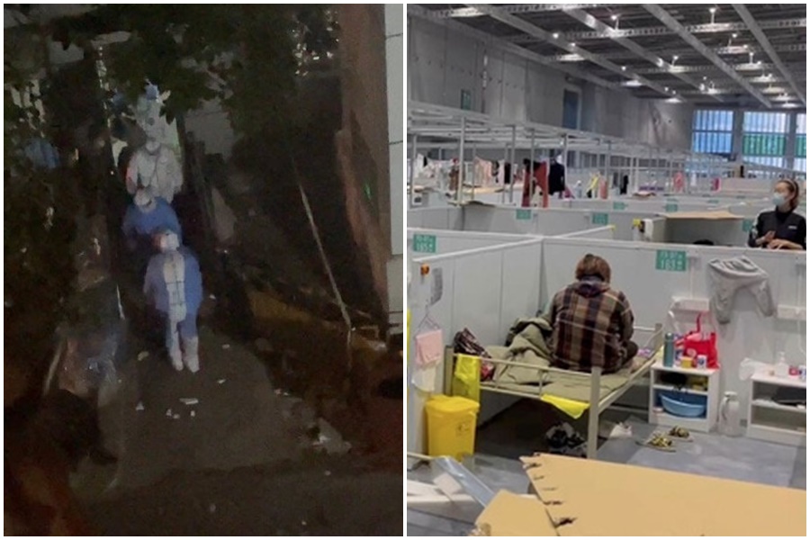 中國網友敘述家中遭人闖入,老奶奶被強行送往方艙醫院的求救文,在微博瘋傳。(翻攝自微博)