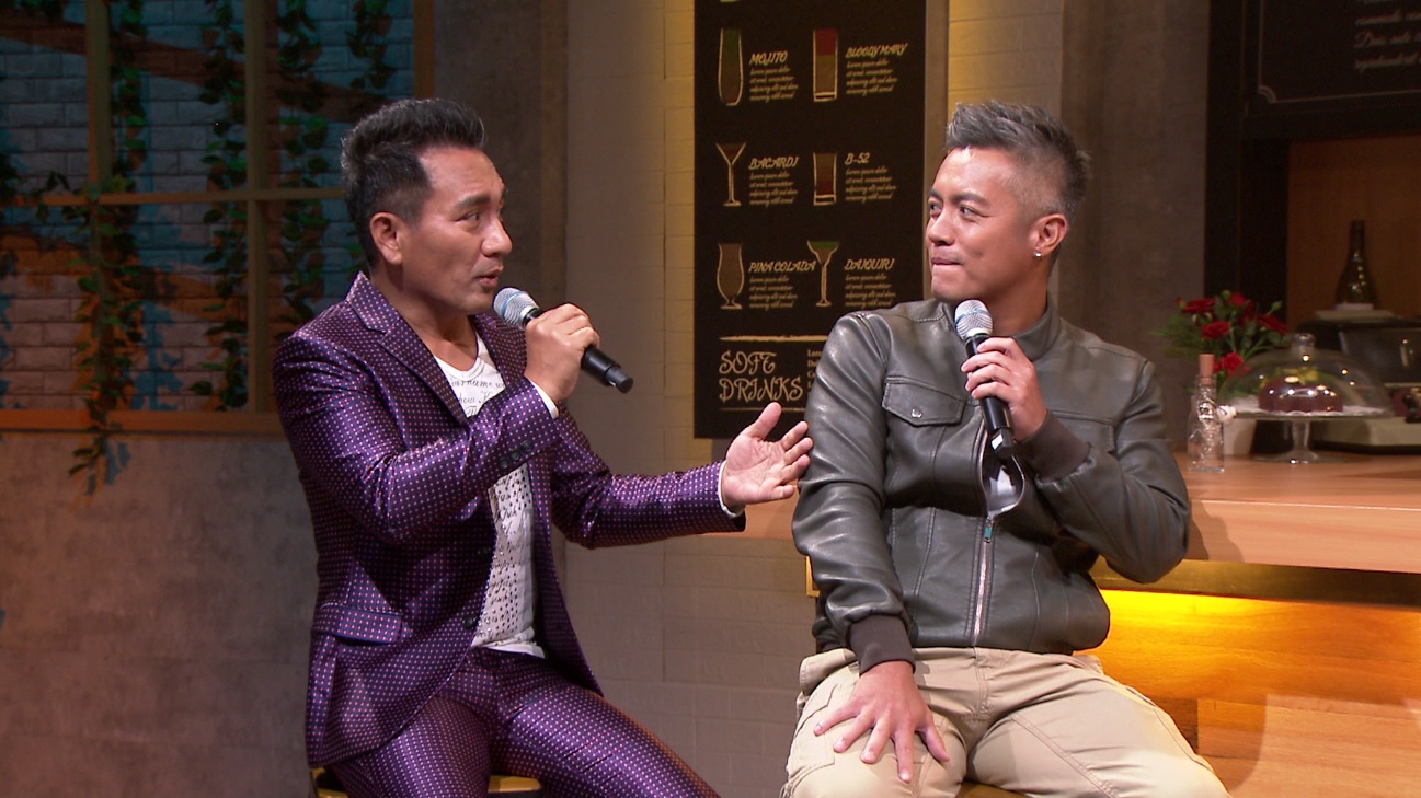 范逸臣與民雄上綜藝節目，放話收視破2要裸泳。（年代MUCH提供）