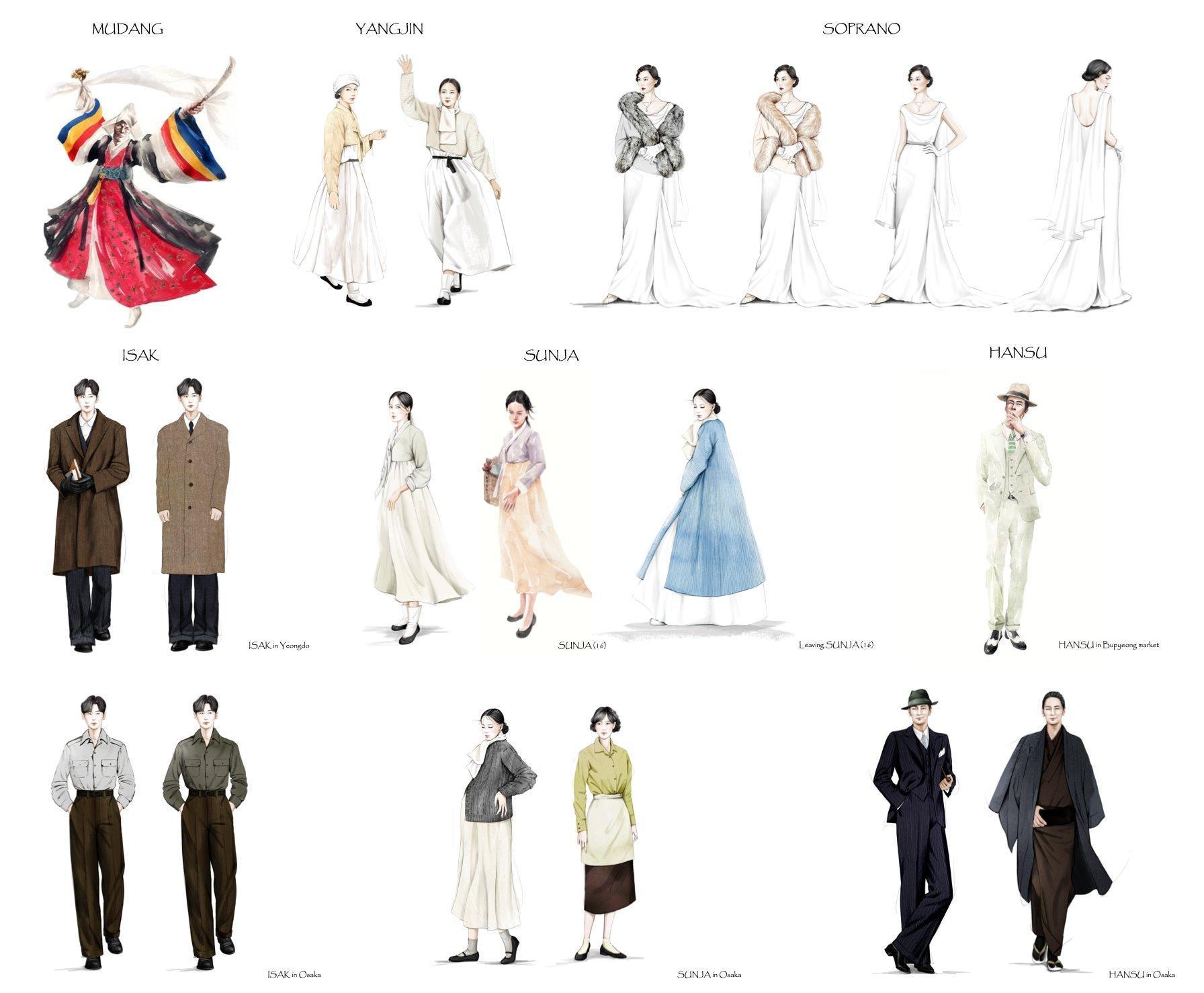 《柏青哥》的服裝團隊精心設計每個時代的角色服裝,並使用最高級的布料來製作。(翻攝自Soo Hugh Twitter)
