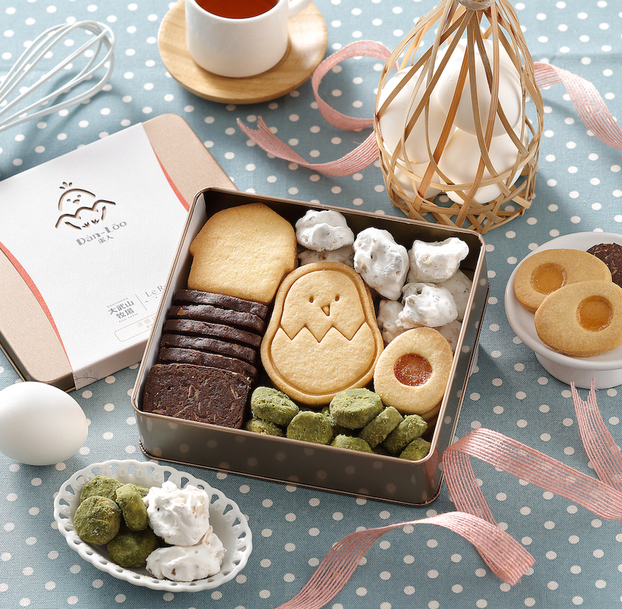 大武山牧場與法朋烘焙聯手推出Dán-Lōo蛋蛋嘉年華手工餅乾禮盒。（大武山牧場提供）