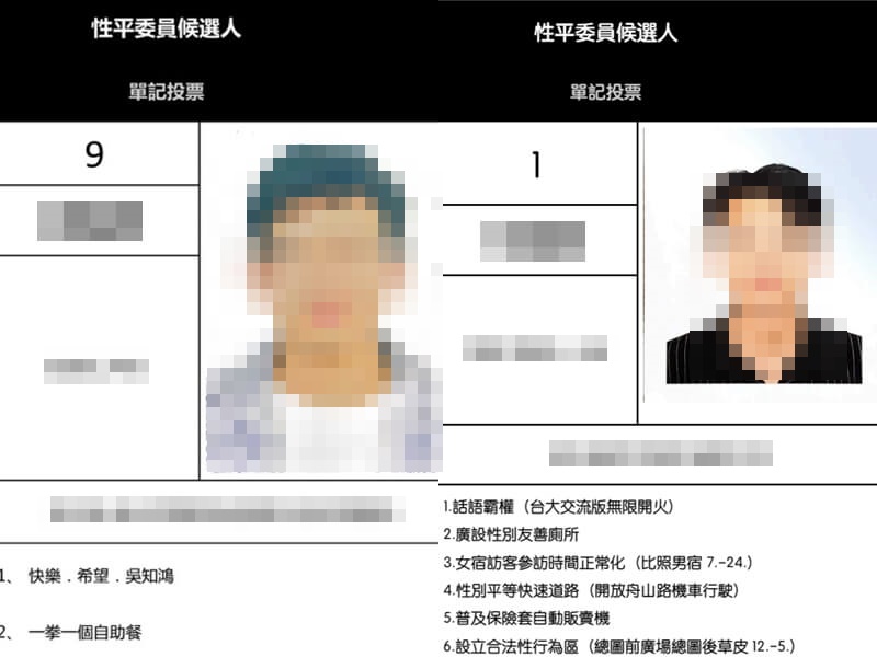 台灣第一學府國立台灣大學，近來因選舉性別平等委員會學生委員引發爭議。（翻攝自台大選舉公報）