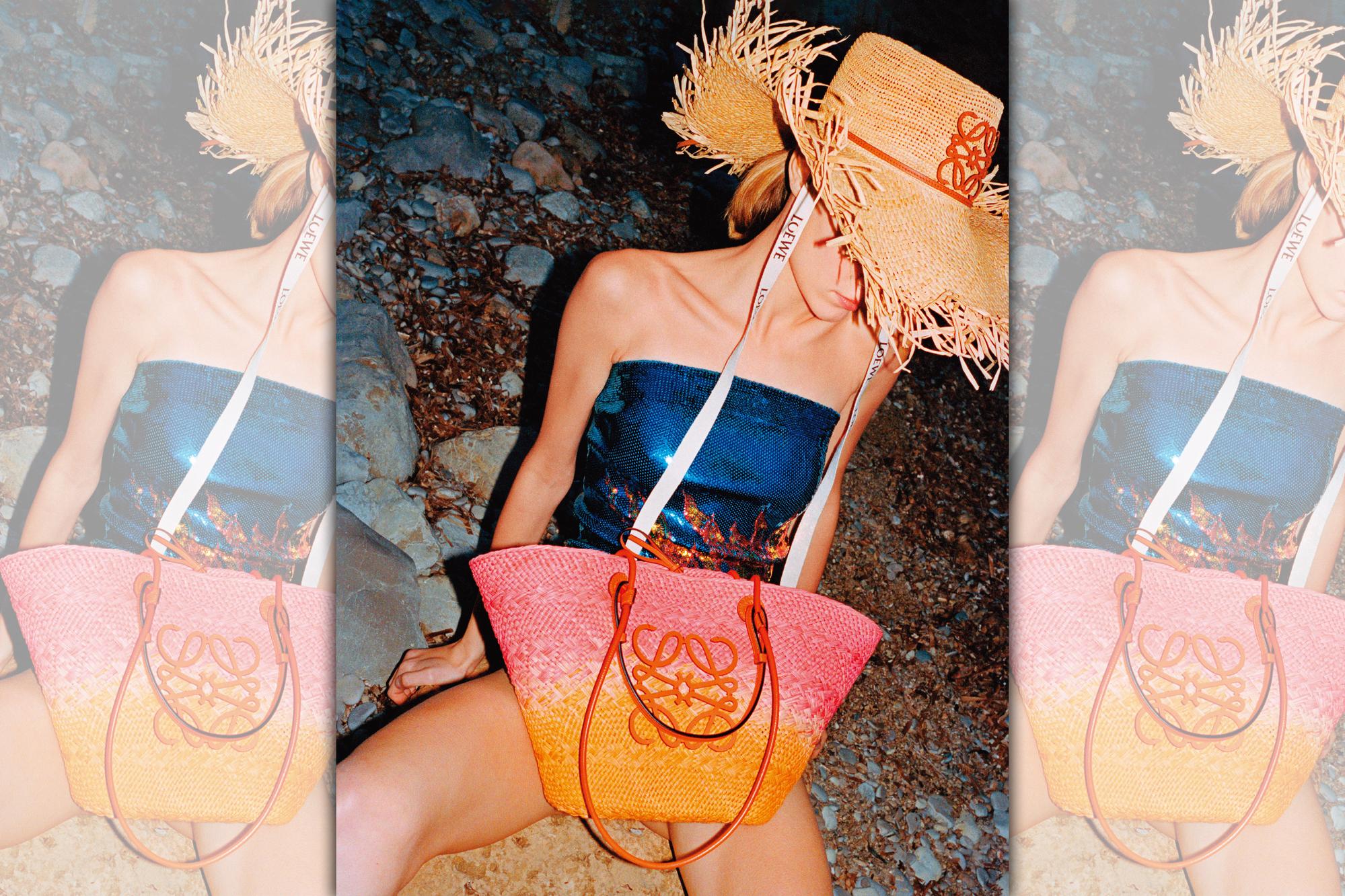 LOEWE的年度Paula's Ibiza系列上市啦！這似乎已是時髦人士春夏的定番草編包。（LOEWE提供）