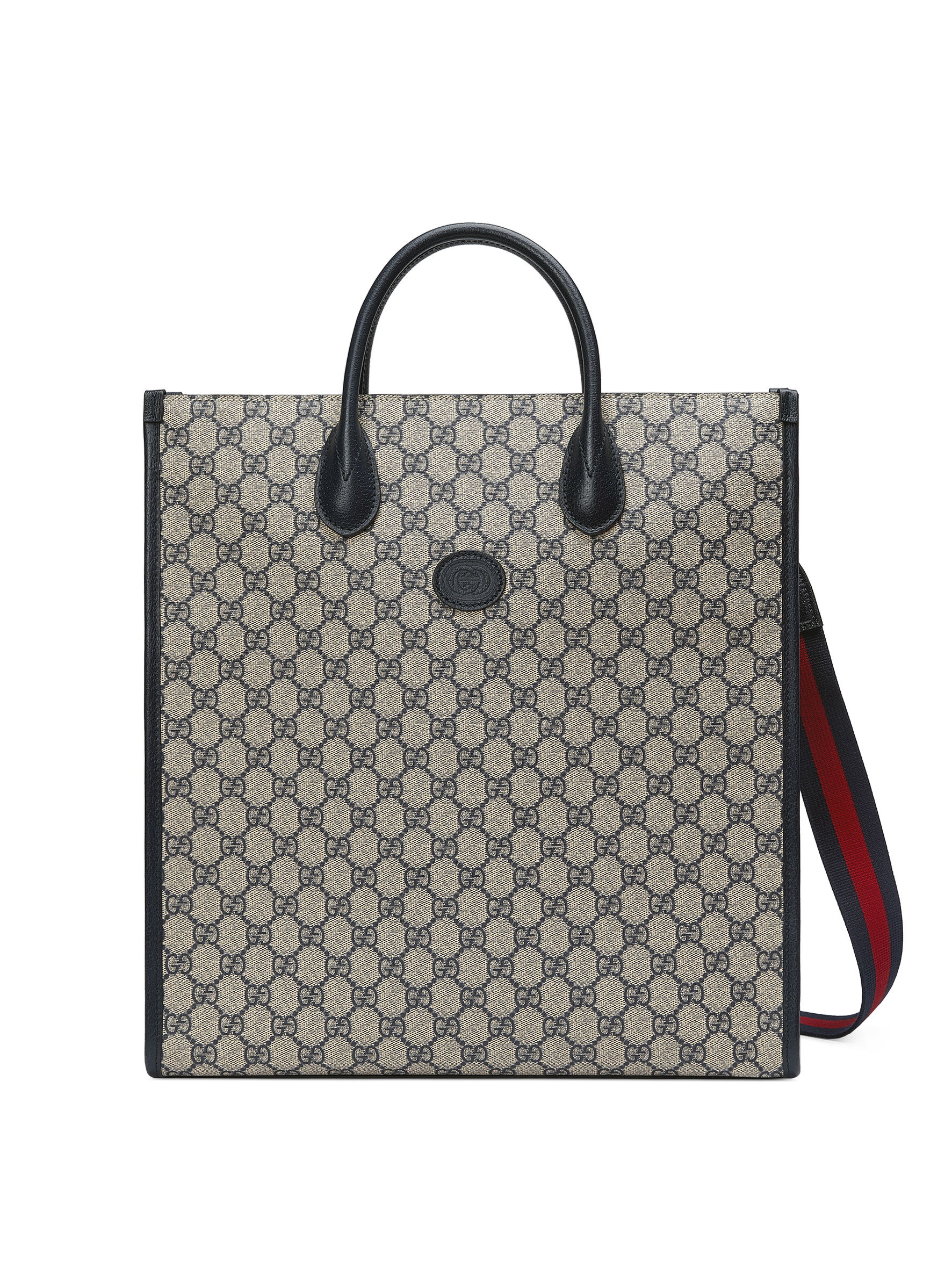 午夜藍肩背托特包。NT$61,200（GUCCI提供）
