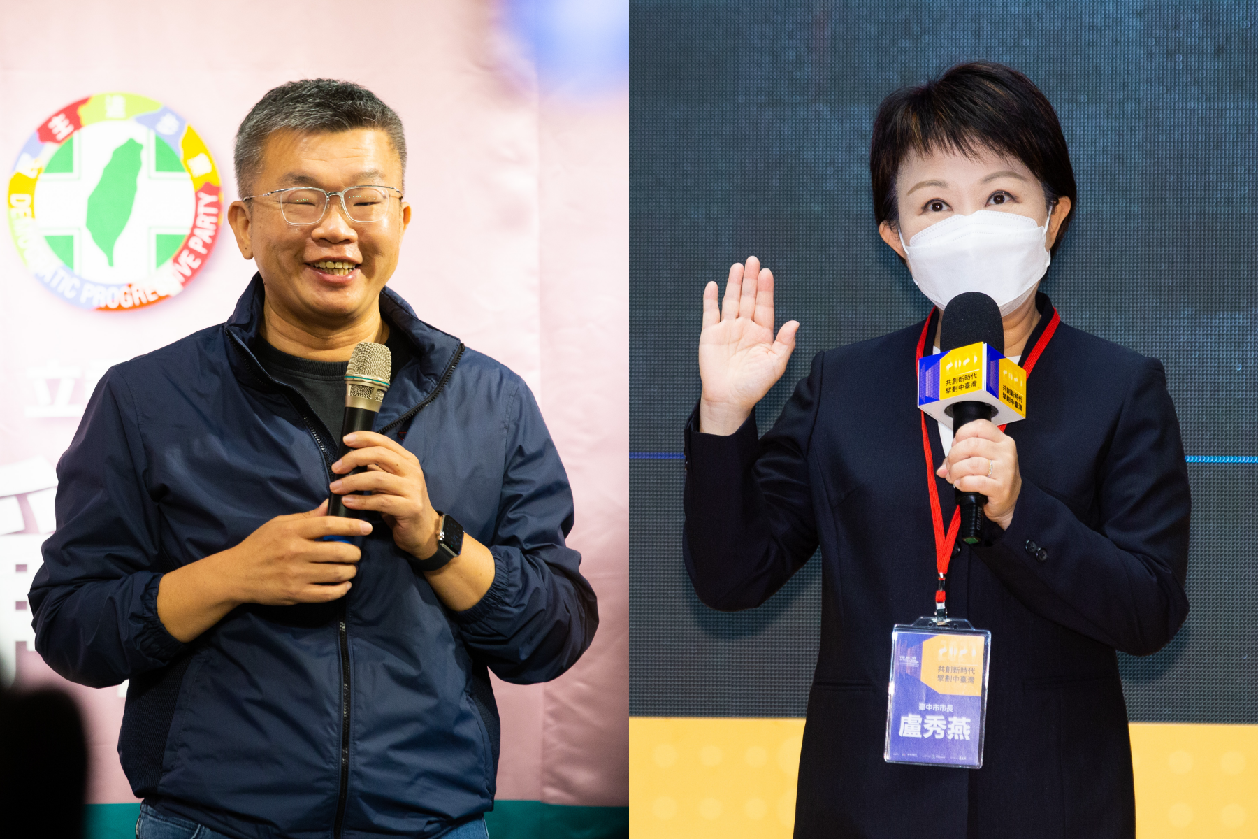 民進黨決議徵召立法院副院長蔡其昌（左）為年底大選的台中市長參選人，右為現任台中市長盧秀燕。（本刊資料照）