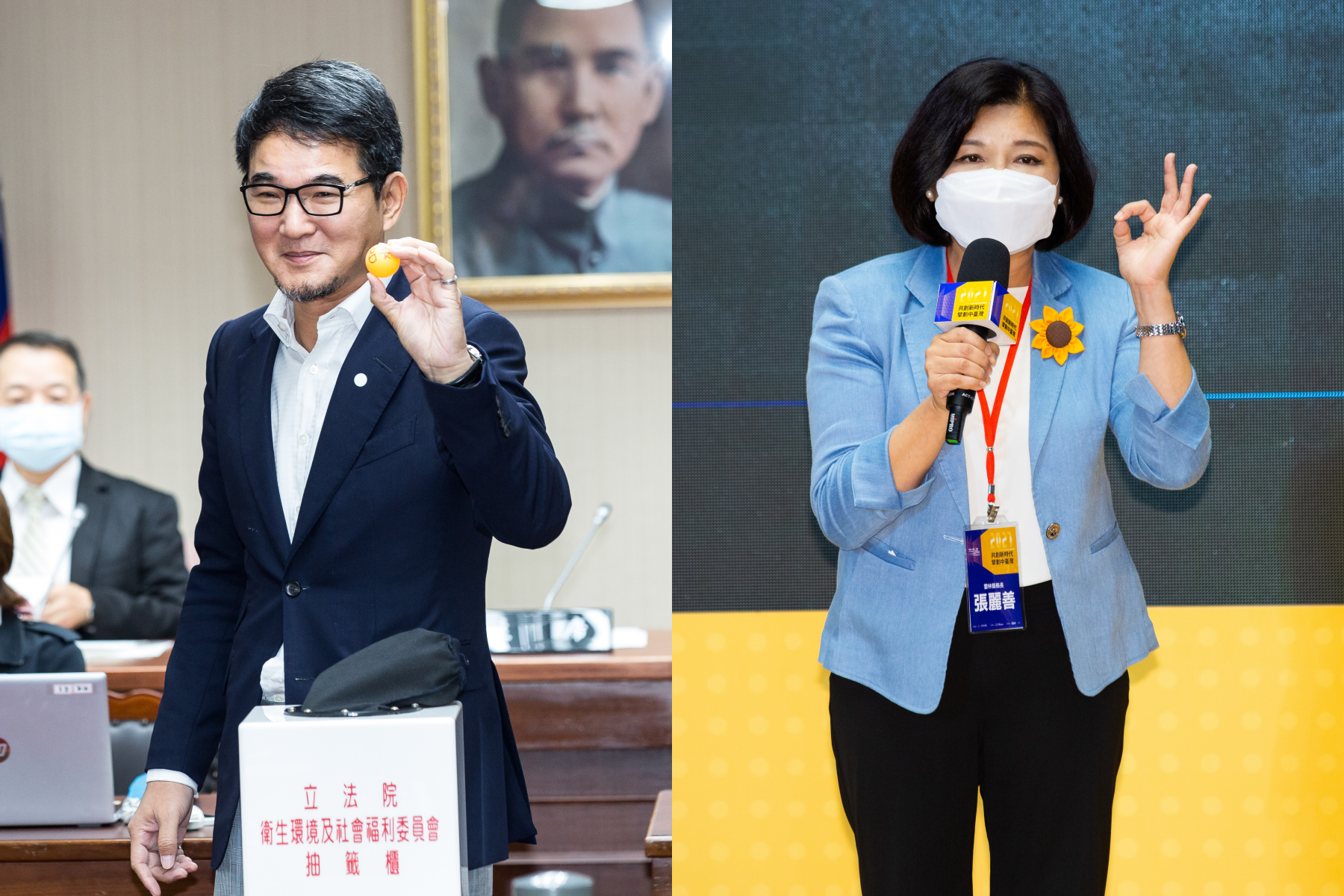 對於立委劉建國（左）成為雲林縣長候選人，現任縣長張麗善（右）表示不意外。（本刊資料照）