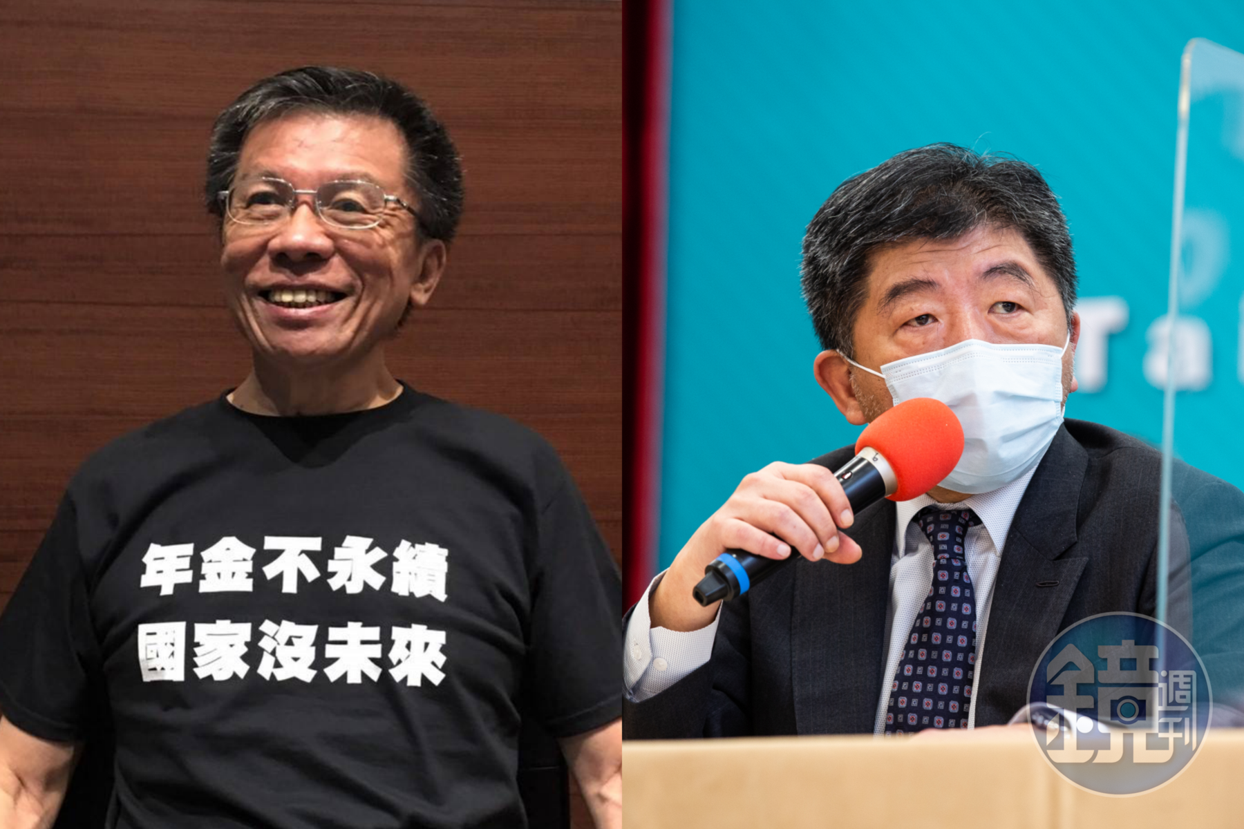 沈富雄（左）今和衛福部長陳時中（右）會談30分鐘，不過他卻認為會談是「浪費時間」。（翻攝自沈富雄臉書、本刊資料照）