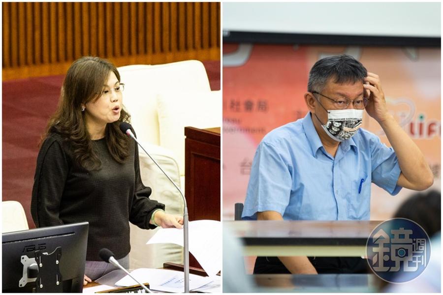 台北市長柯文哲(右圖)提出必要時將實施「軟性封城」,游淑慧(左圖)痛批柯「把台北市民裝肖偉嗎?」(本刊資料照)
