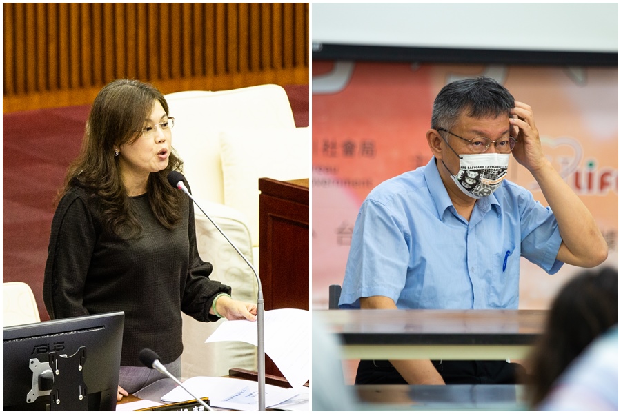 台北市長柯文哲（右圖）提出必要時將實施「軟性封城」，游淑慧（左圖）痛批柯「把台北市民裝肖偉嗎？」（本刊資料照）