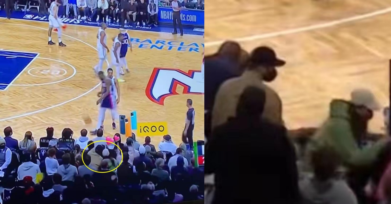 玄彬和孫藝真看NBA季後賽,穿著休閒的兩人被認出。(網路圖片)