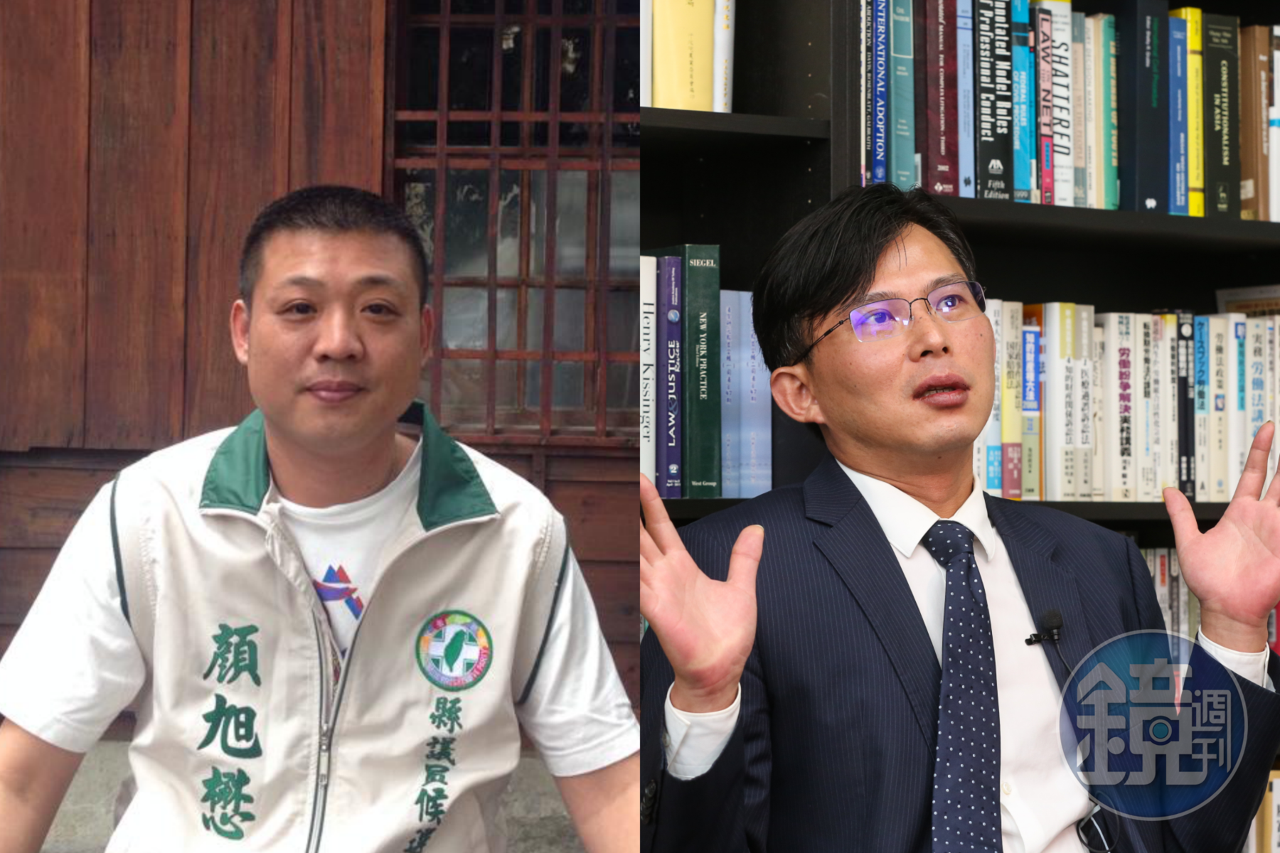 民進黨雲林縣議員顏旭懋（左）涉走私販毒且是幕後金主，前立委黃國昌（右）更在臉書起底其劣跡斑斑。（翻攝自顏旭懋臉書、本刊資料照）
