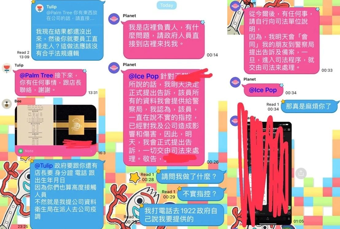 男網友曬出對話紀錄截圖，曝光該咖啡廳的無良行徑。（翻攝自Dcard）