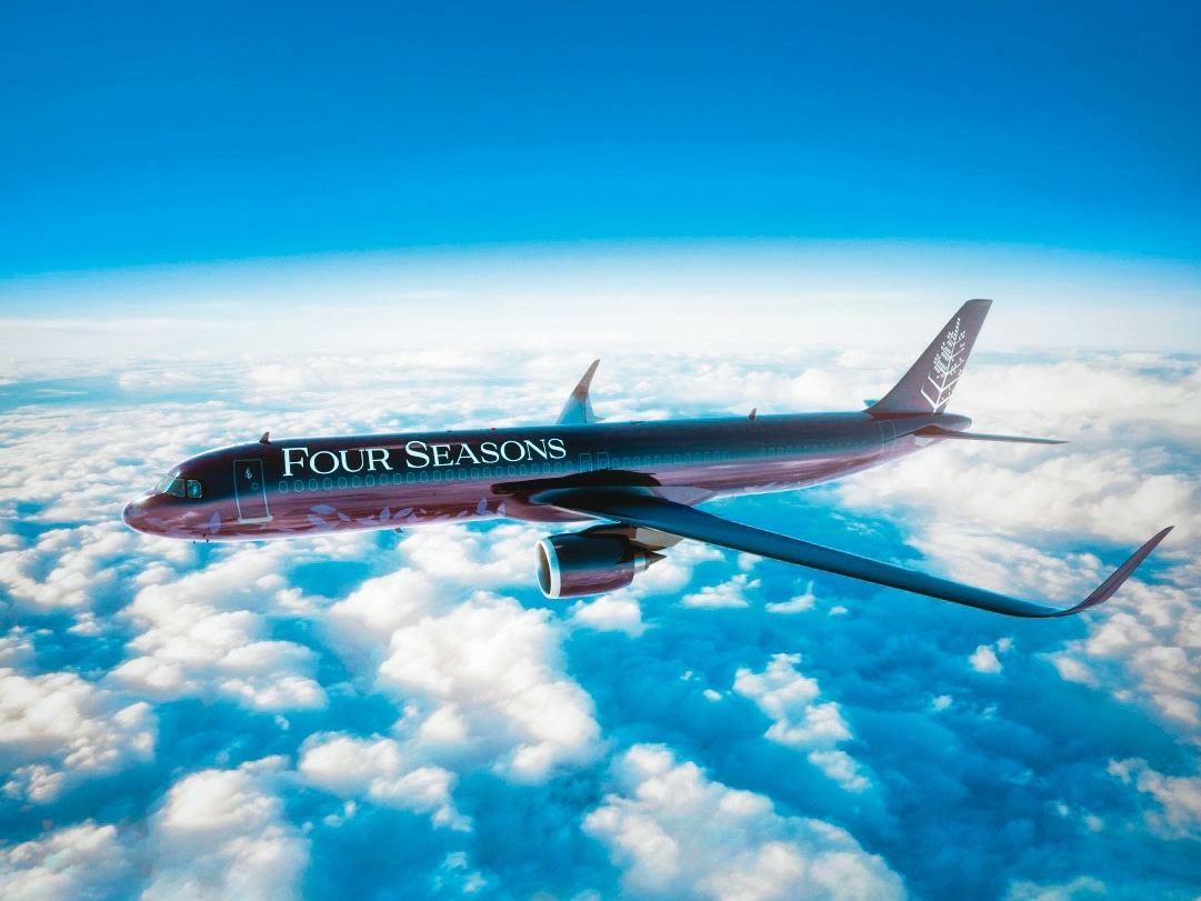 估值約百億美元的四季酒店,最大特色是擁有私人飛機接送貴客。(翻攝四季酒店臉書)