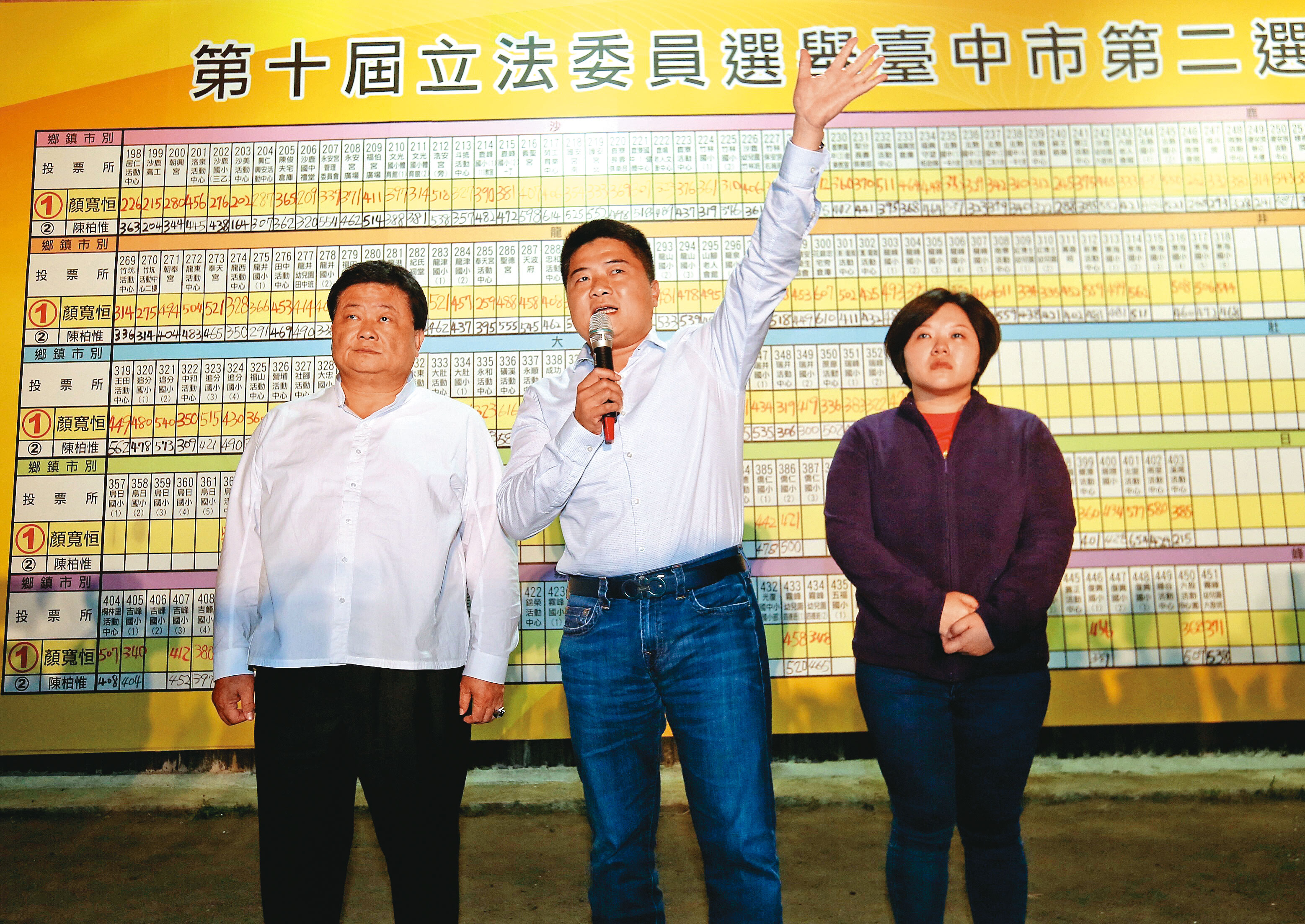 台中海線普遍認為，黑派對地方的影響力逐漸下降，這也讓顏家十分頭痛。左起為顏清標、顏寬恒、顏莉敏。