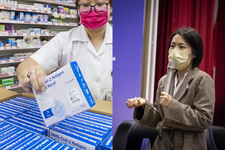 議員徐巧芯(右圖)指負責進口羅氏快篩(左圖)的經銷商代理人是民進黨立委的哥哥。(本刊資料照)