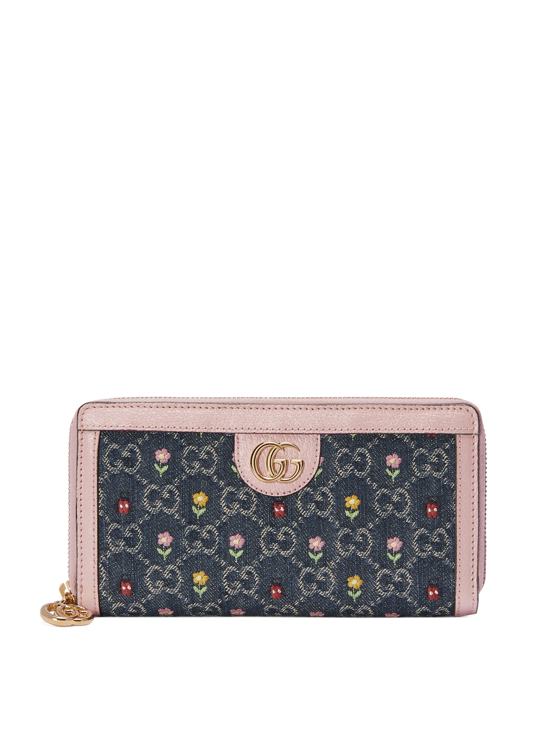 粉藍色GG單寧長夾。NT$25,900(GUCCI提供)