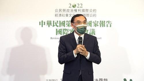 法務部長蔡清祥說，國際審查會議期間將遵照中央流行疫情指揮中心防疫指引，謹守防疫計畫並落實防疫措施，會議過程均全程在網路上直播。（法務部提供）