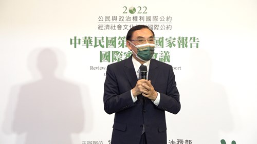 法務部長蔡清祥說,國際審查會議期間將遵照中央流行疫情指揮中心防疫指引,謹守防疫計畫並落實防疫措施,會議過程均全程在網路上直播。(法務部提供)