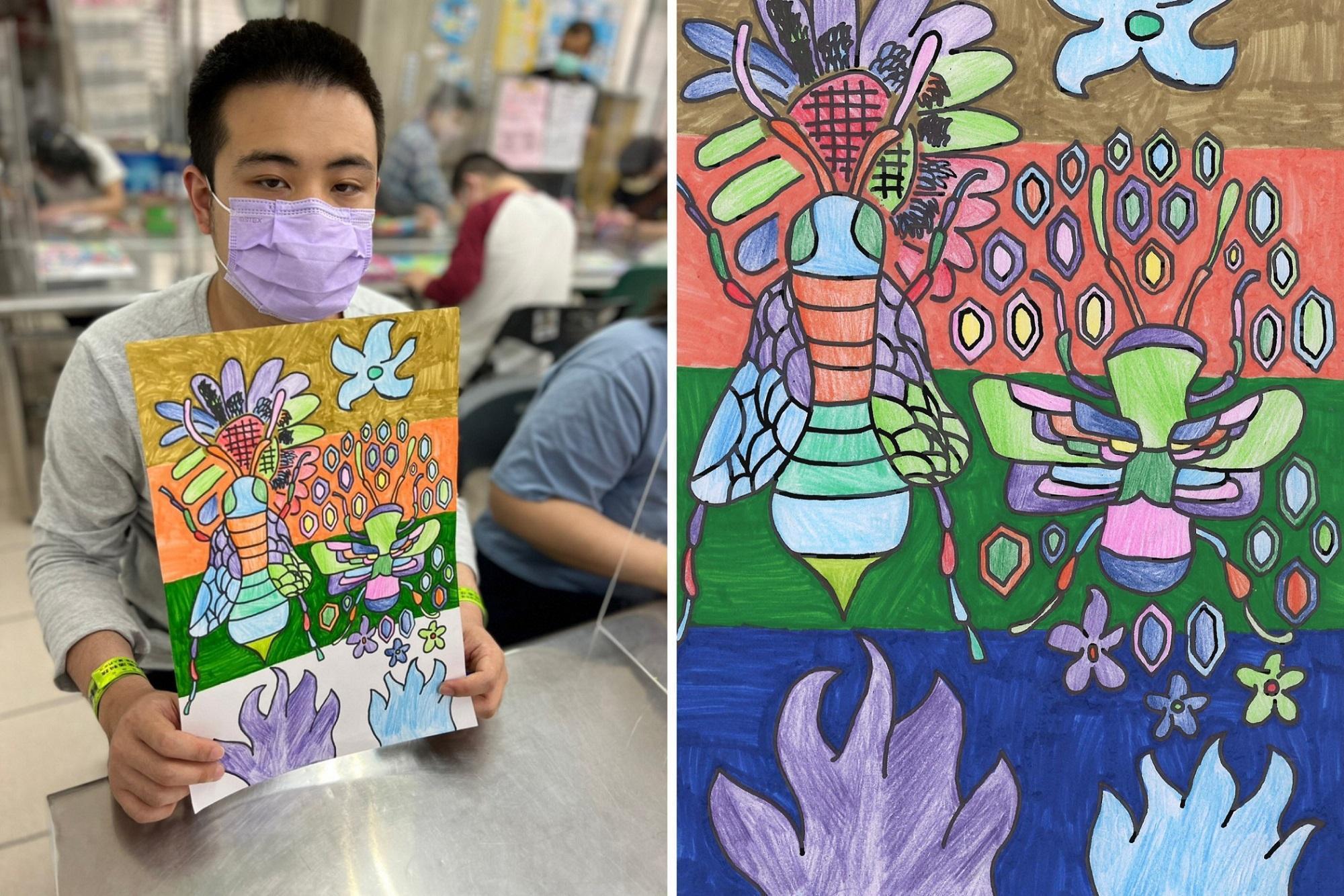 「金色三麥」與深耕憨兒藝術創作的「育成基金會」合作，結合集團資源發行99顆「憨兒Bee卡索公益NFT」。（金色三麥提供）