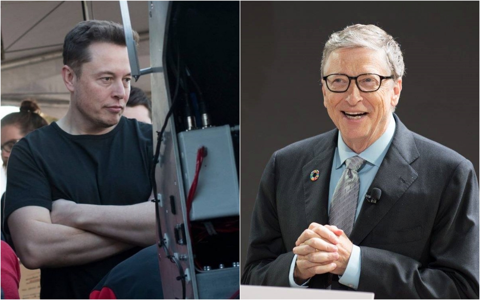 比爾蓋茲（右）對於馬斯克（左）收購推特持開放態度。（翻攝自@elonrmuskk IG／Bill Gates臉書） 