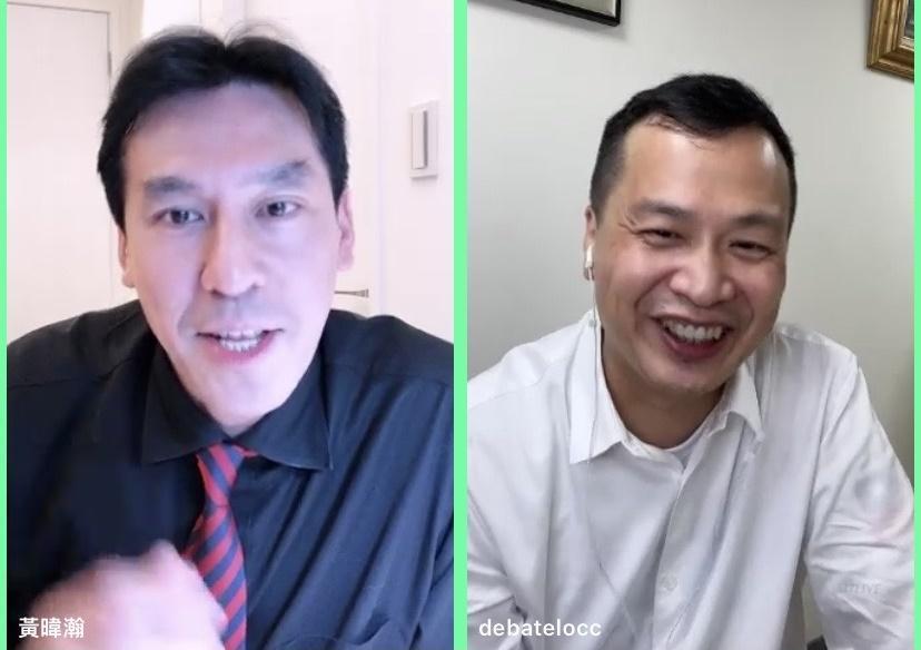 黃暐瀚（左）羅智強直播對談，互動展現相識多年好交情。（17LIVE提供）