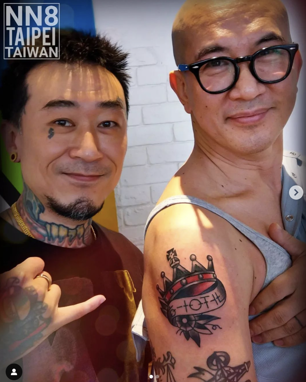 具俊曄再添新刺青,眼尖網友發現他高調向老婆大S示愛。(翻攝刺青店IG)