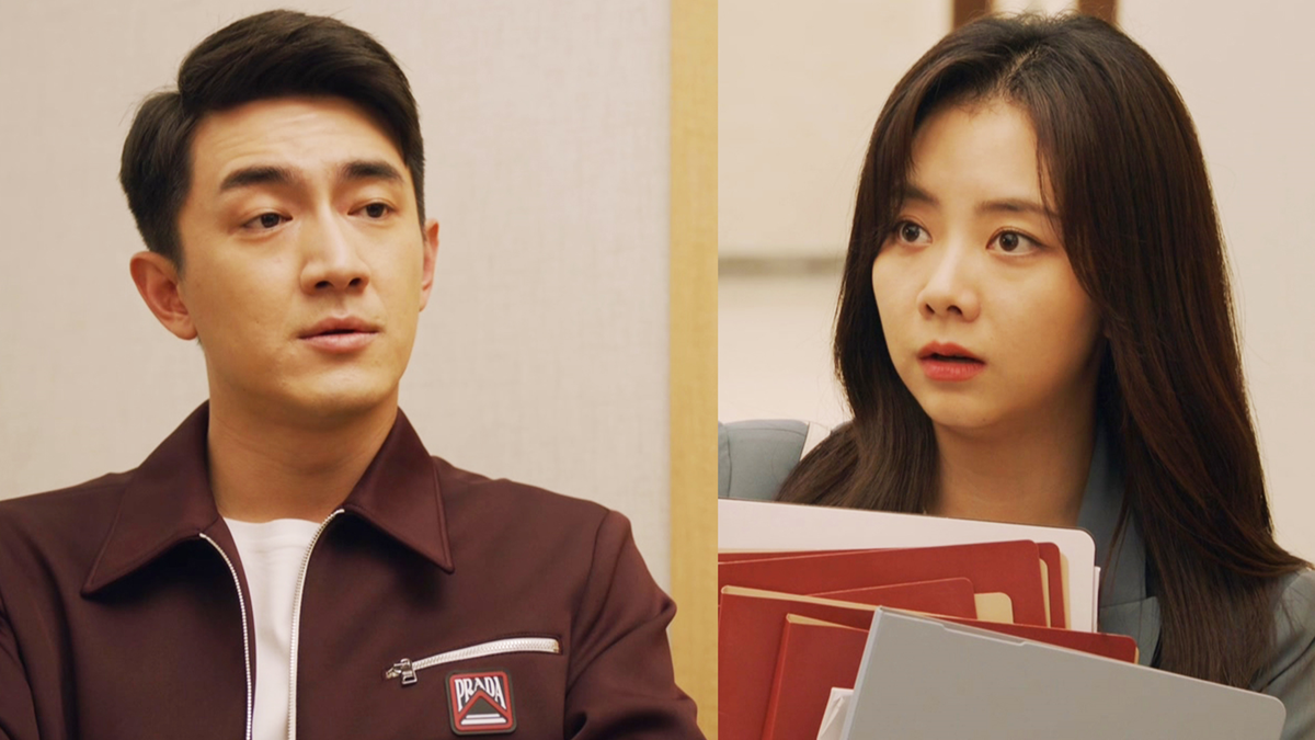 林更新與譚松韻在《請叫我總監》經常吵架，她笑說像小學生一樣。（龍華電視台提供）