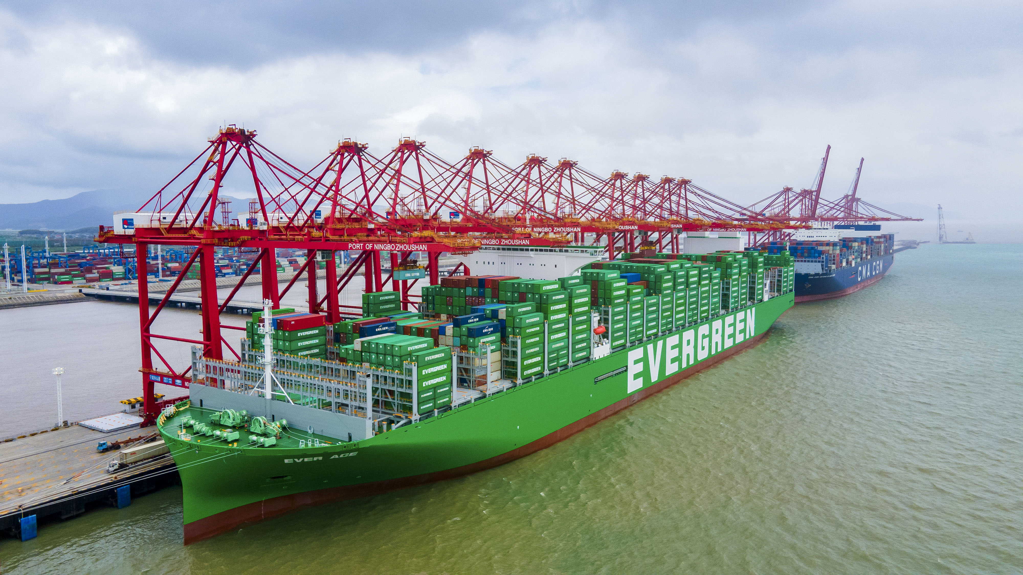 長榮財報亮眼，股價強勢由黑翻紅，水手股民嗨翻天。（長榮海運提供）