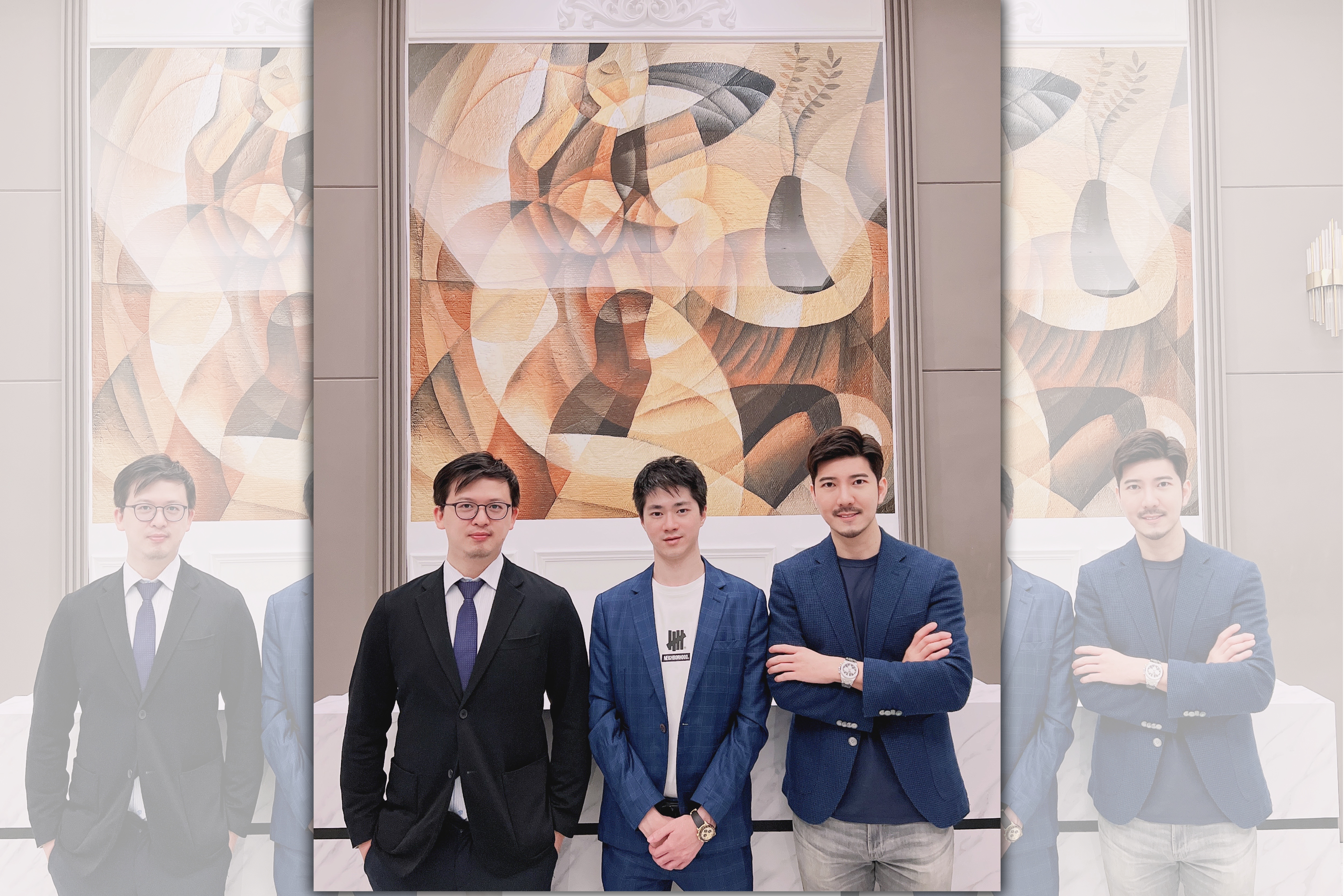 （右起）趙國翔、吳弘一、曾梓豪攜手打造牙醫菁英俱樂部，發行牙醫專屬NFT。（DMC提供）