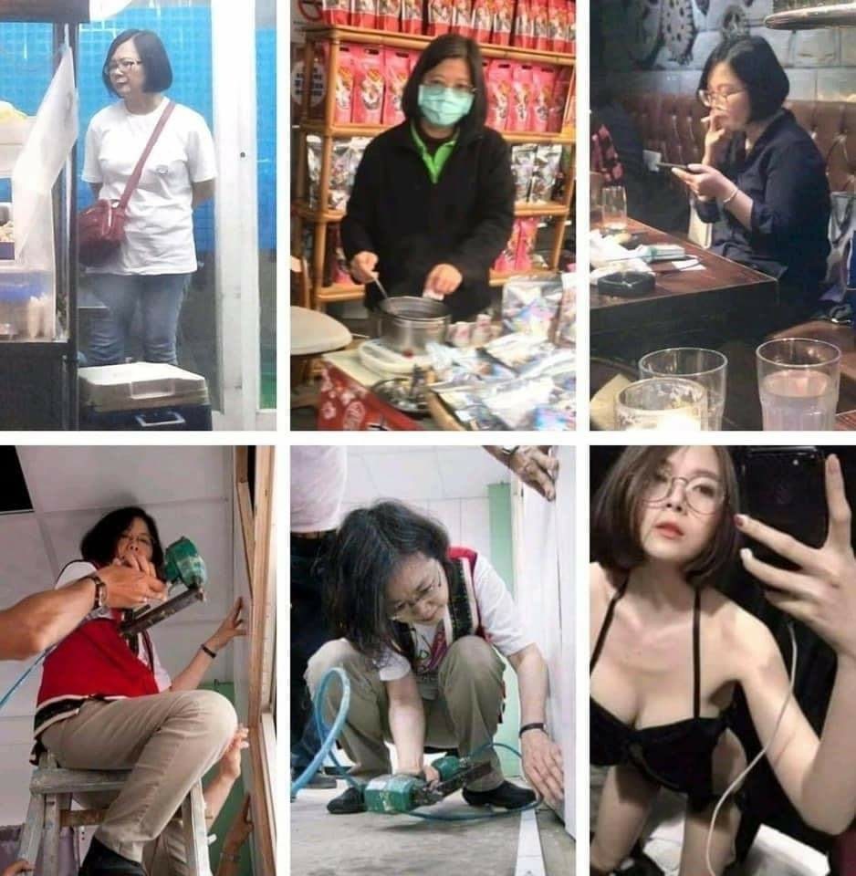 先前有網友做哏圖,到處發現像蔡英文的路人。(翻攝自巴哈姆特)