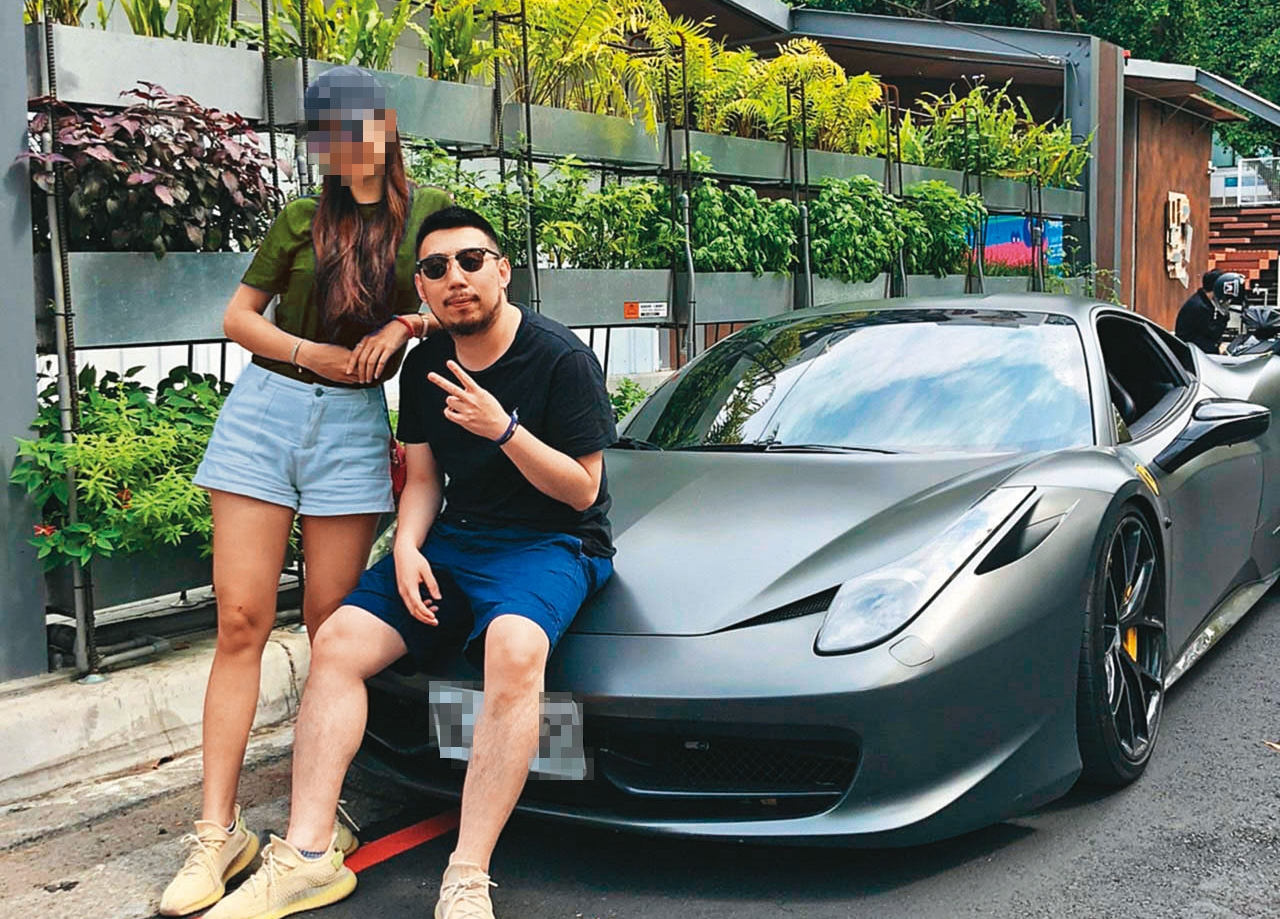 徐男（右）假扮富二代，用各種名目詐騙A女（左）近150萬元。（被害人已經變裝處理，讀者提供）