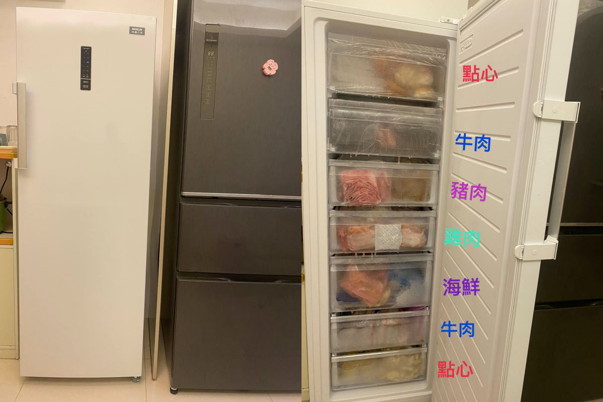 原PO大讚直立式冷凍櫃不占空間,拿取、補貨都很方便。(翻攝自COSTCO 好市多 消費經驗分享區臉書)