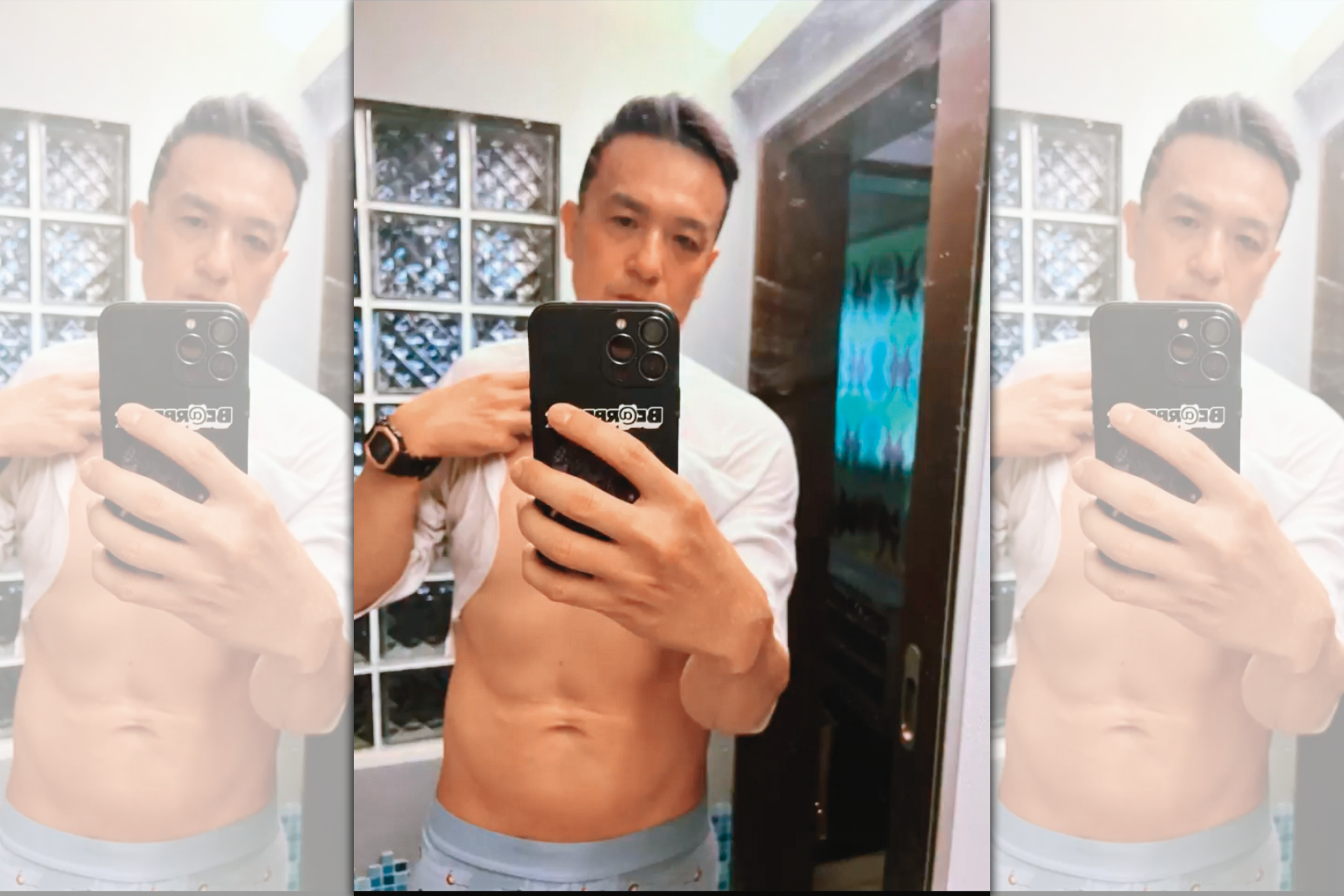小鐘50歲還是一尾活龍,看這「漢草」與腹肌,真想大喊一聲「Magic~」(小鐘口吻)(翻攝自小鐘IG)