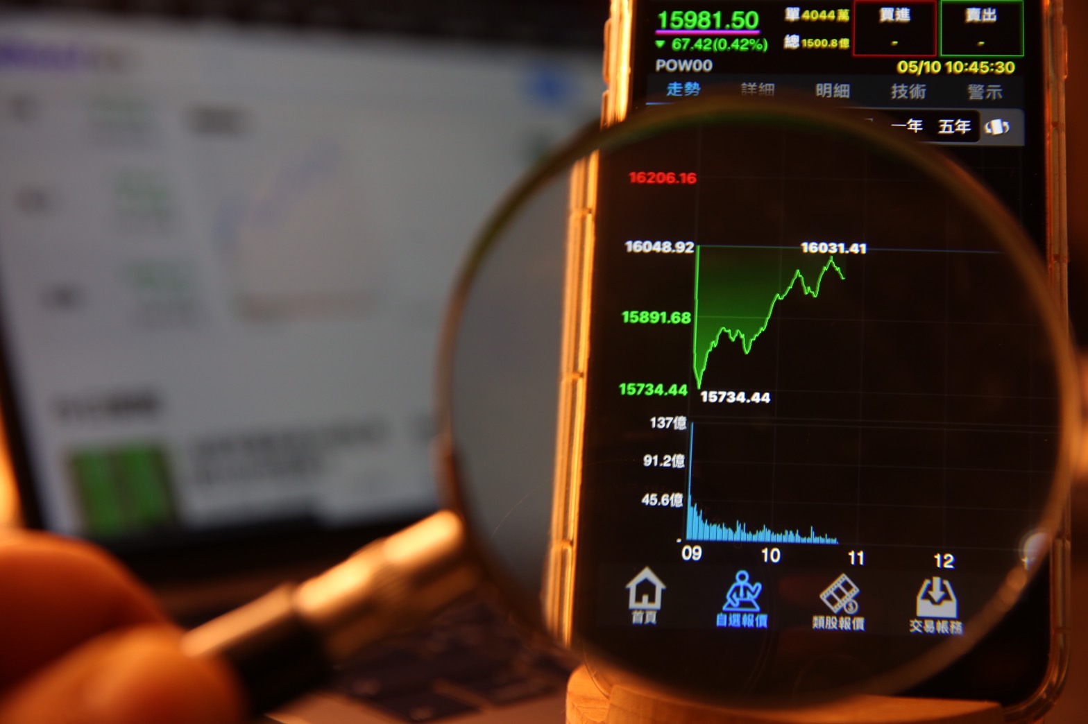 台股今日早盤失守萬六，股市人氣反應在今年低迷的成交量。