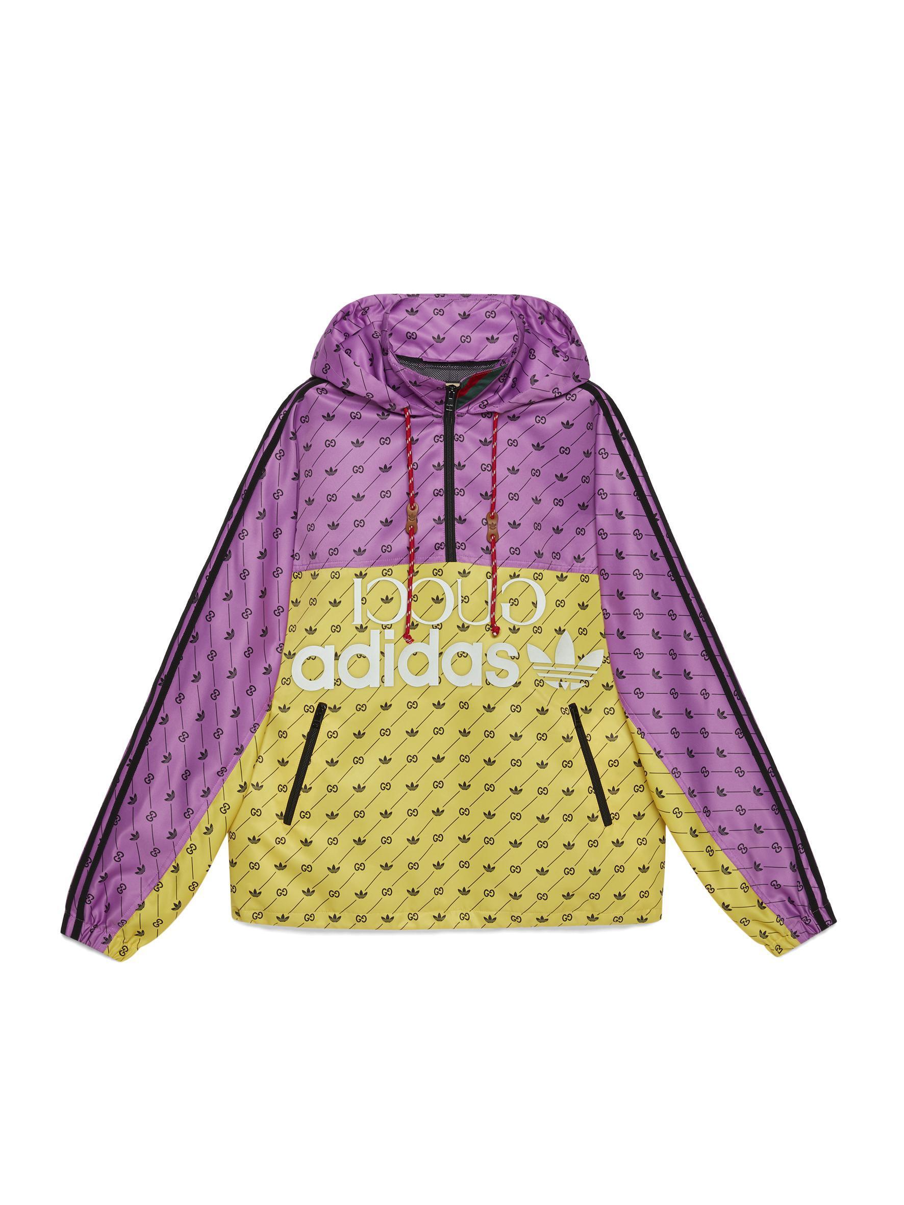 adidas x GUCCI黃綠色連帽運動衣。NT$84,800(古馳提供)