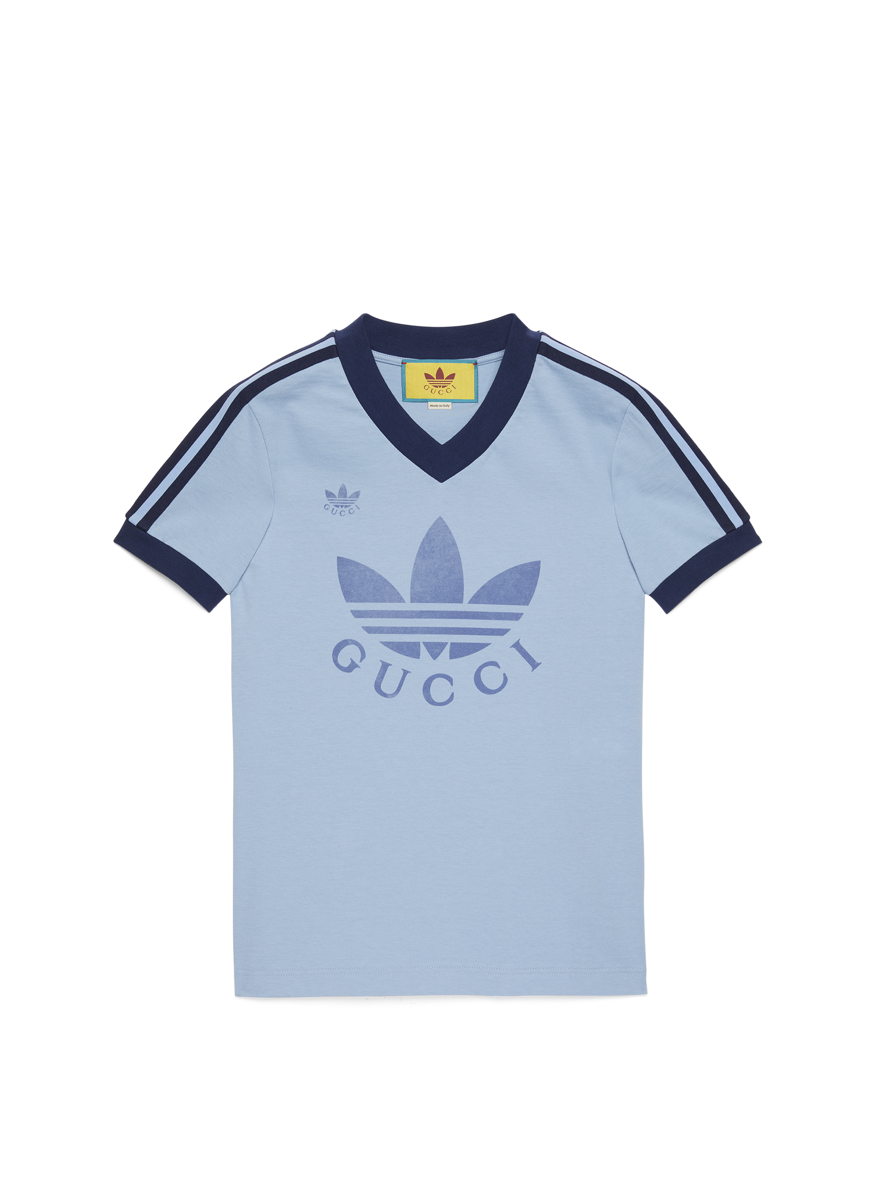 .adidas x GUCCI藍色短袖。NT$22,300（古馳提供）