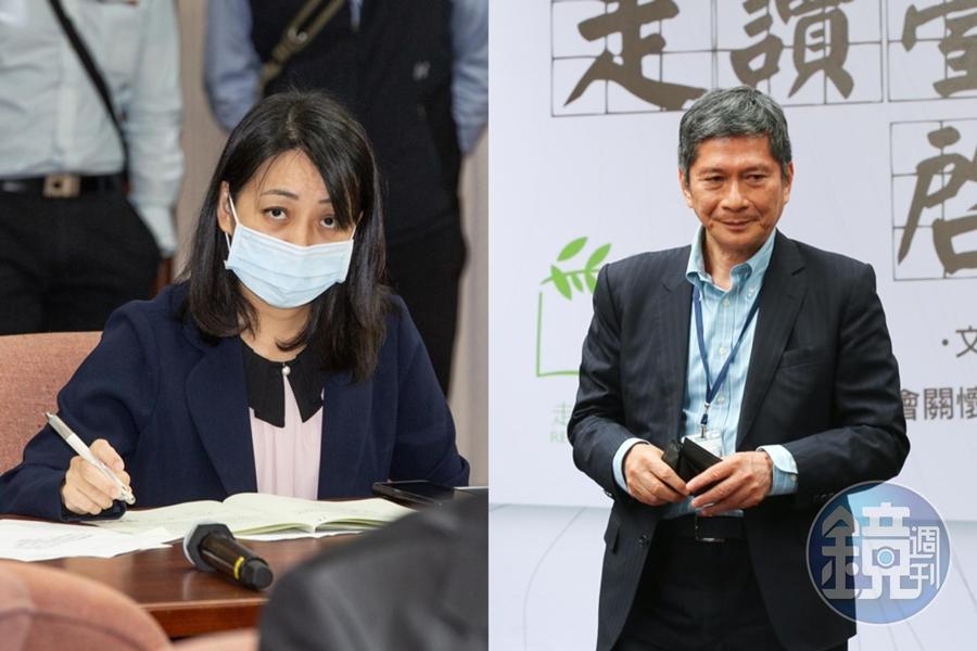 立委王婉諭（左）呼籲，文化部長李永得（右）應出面說明策展人吳牧青遭除名的真相為何。（本刊資料照）