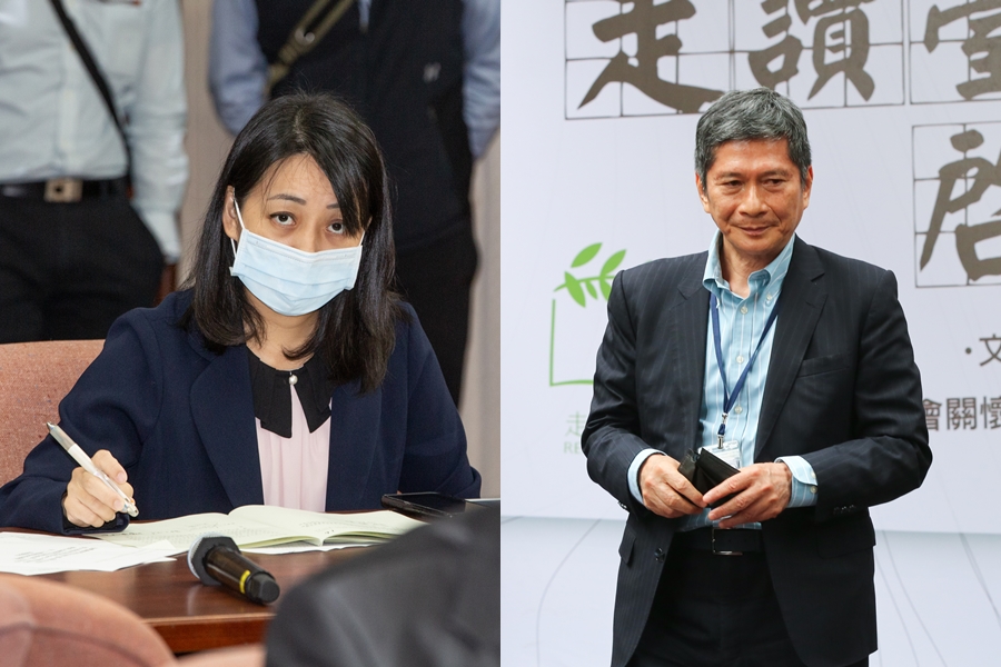 立委王婉諭（左）呼籲，文化部長李永得（右）應出面說明策展人吳牧青遭除名的真相為何。（本刊資料照）