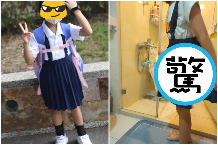 網友家中新買一台標榜有防皺功能的洗衣機，結果把女兒的百褶裙洗成一片裙。（翻攝爆廢公社）