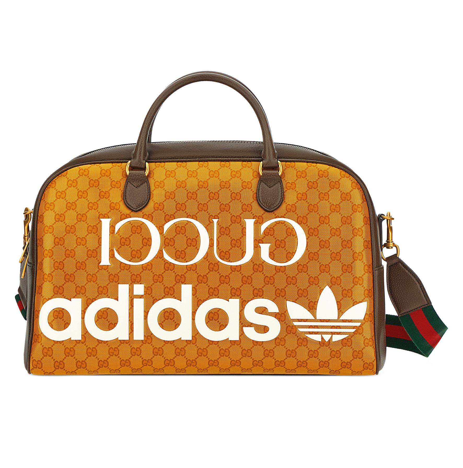 adidas X GUCCI  GG緹花肩背旅行包。NT$82,300