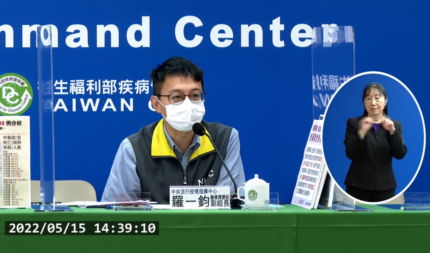 羅一鈞在記者會解釋確診身亡男童個案的救治過程。（翻攝中央流行疫情指揮中心YouTube）