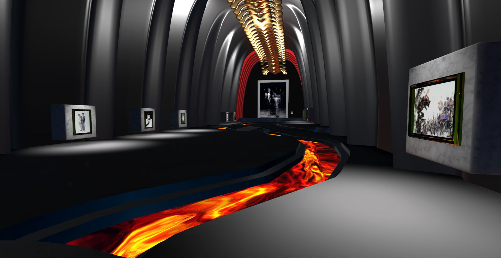 戴上VR裝置就能在天野喜孝VR美術館裡行走，還能貼近作品細細欣賞。（邦鼎科技、貝殼放大提供）