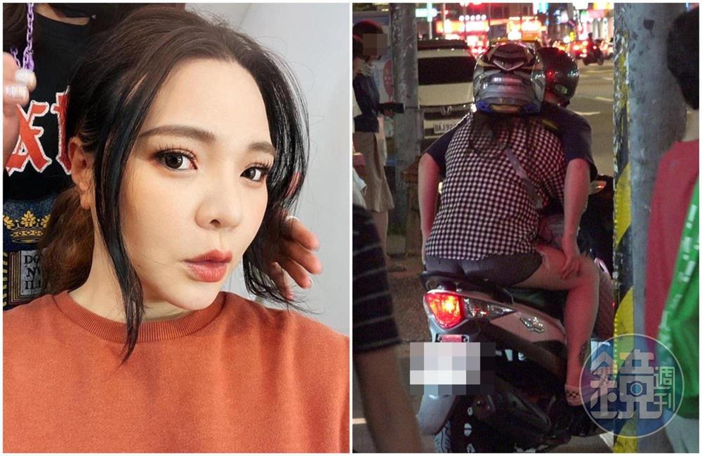 小甜甜與當時男友、現任老公騎車停紅綠燈時，雙手曾在小甜甜大腿上搓揉捏個不停。（翻攝小甜甜臉書／本刊資料照）