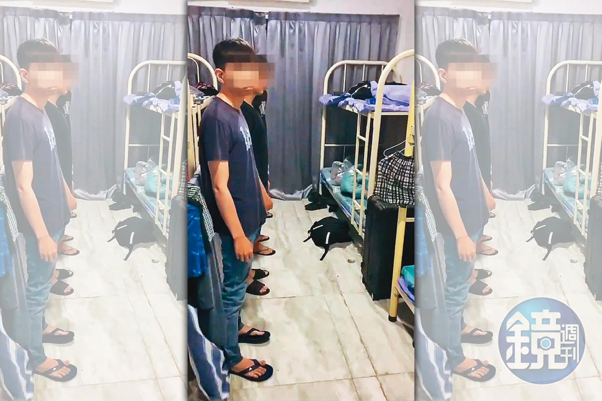 林姓被害人錄下自己與其他4人遭軟禁的影片，傳給母親求救。（讀者提供）