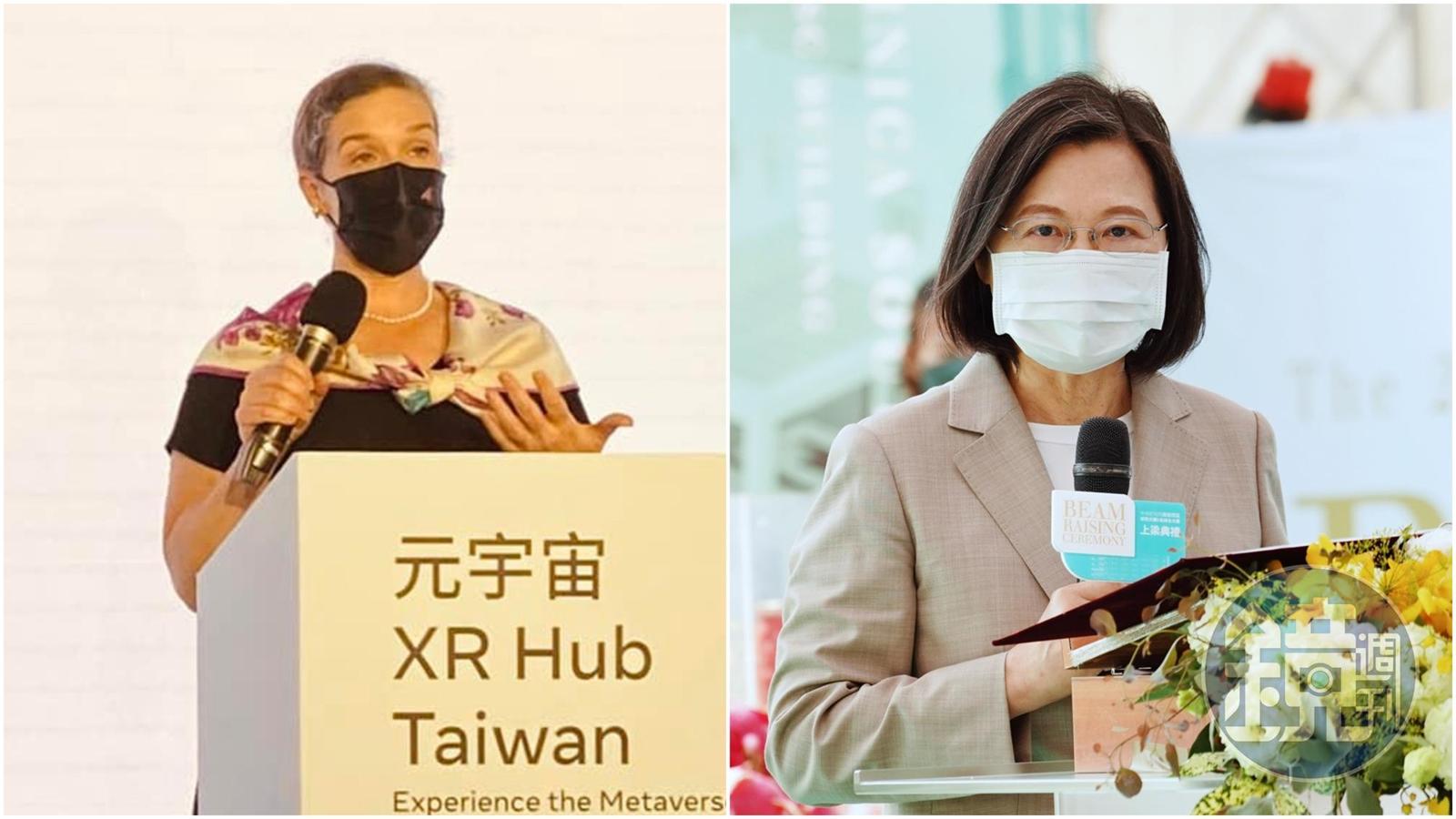針對拉古納伍茲市槍擊案,AIT處長孫曉雅(左)代表美國政府表達高度哀悼,總統蔡英文則派蕭美琴到加州協助。(本刊資料照、翻攝自AIT臉書)