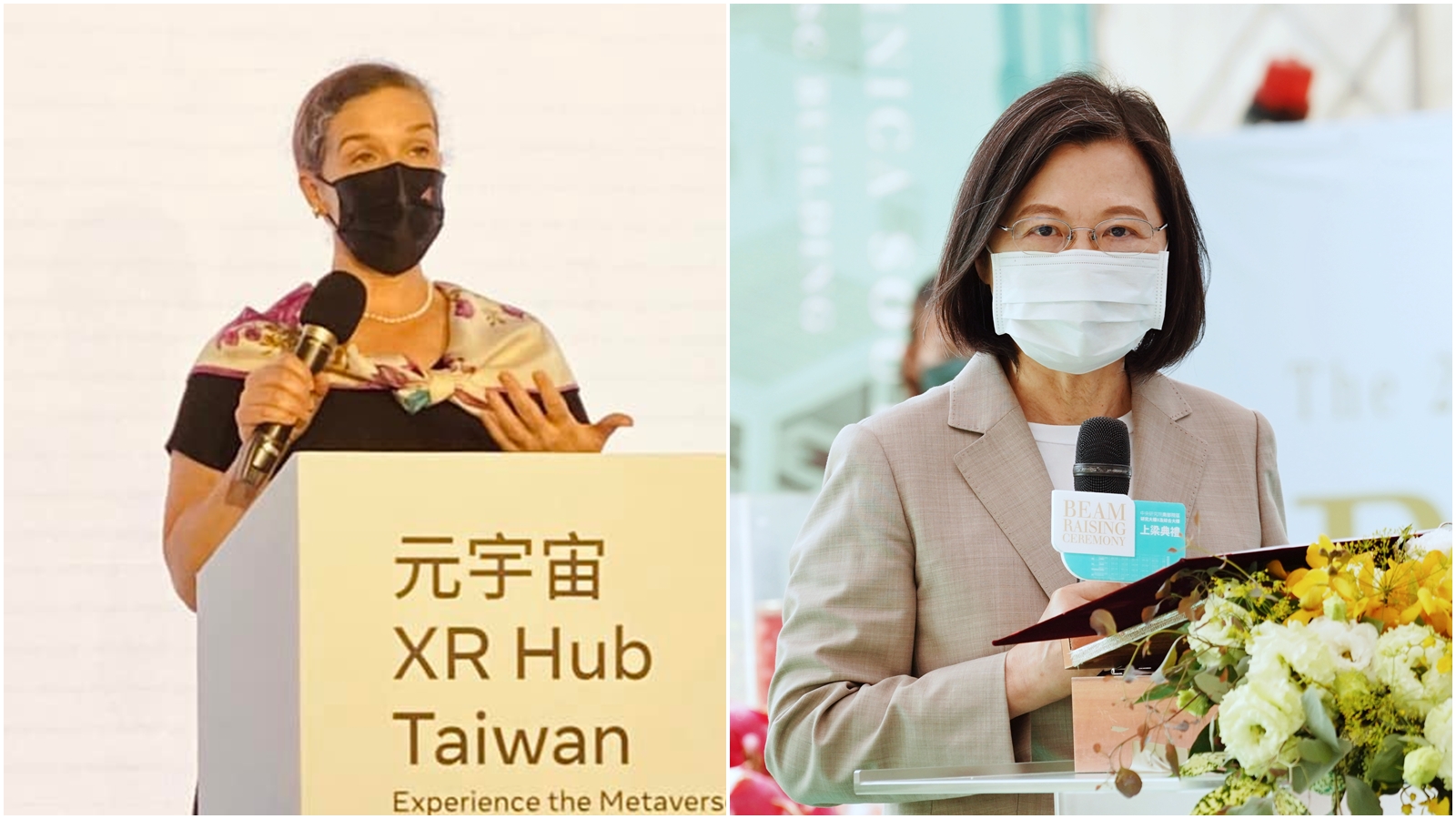 針對拉古納伍茲市槍擊案，AIT處長孫曉雅（左）代表美國政府表達高度哀悼，總統蔡英文則派蕭美琴到加州協助。（本刊資料照、翻攝自AIT臉書）